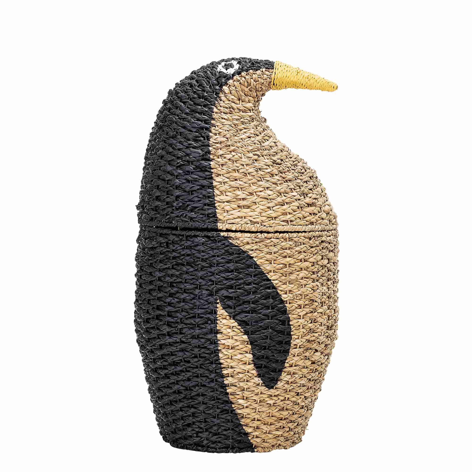 BLOOMINGVILLE MINI korg - svart / naturligt bankuangräs, med lock (H 69)