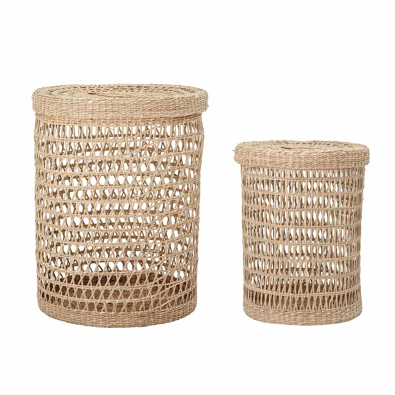 BLOOMINGVILLE rund korg - naturligt sjögräs (set med 2)