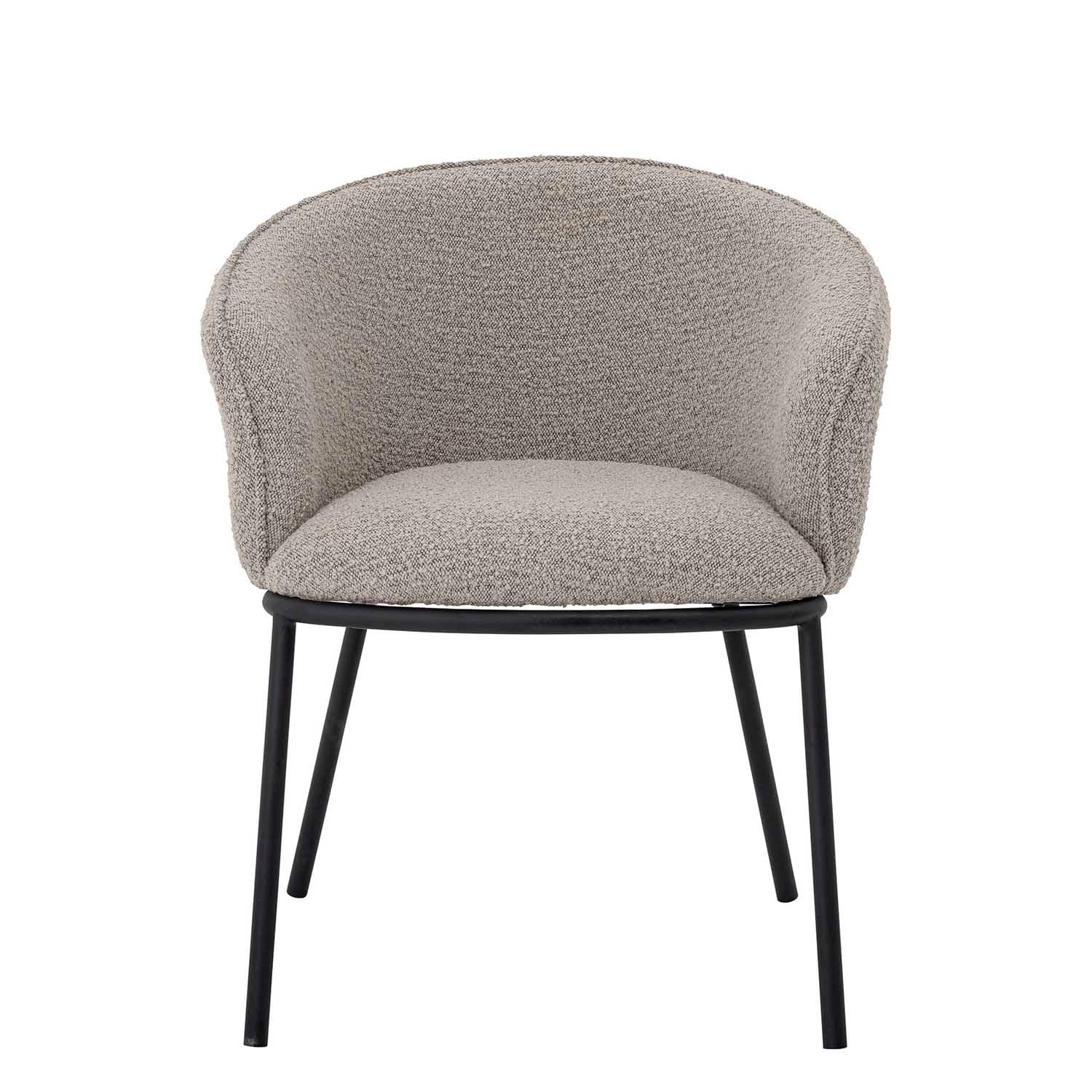 BLOOMINGVILLE Cortone matbordsstol, med armstöd - grå polyester och svart metall