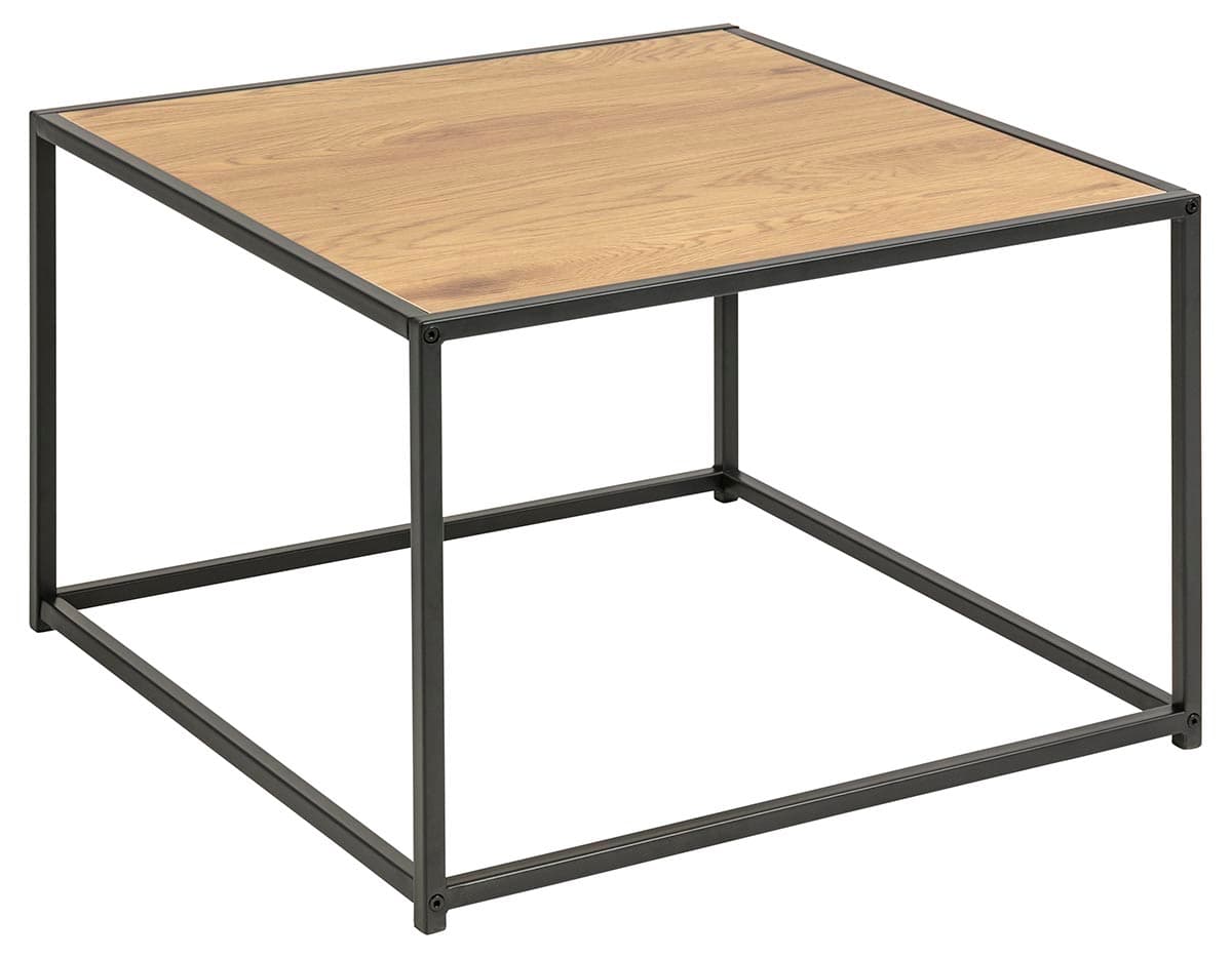 ACT NORDIC Seaford soffbord - naturligt / svart papper vilt / metall, fyrkantigt (60x60)