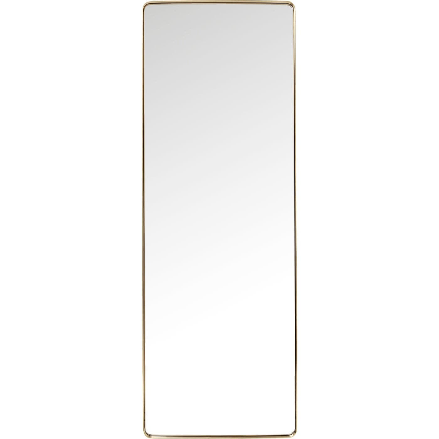 KARE DESIGN Curve Rektangulärt Mässingsspegel - Spegelglas och Mässingspläterad Ram, Fyrkantig (200 x 70 cm)