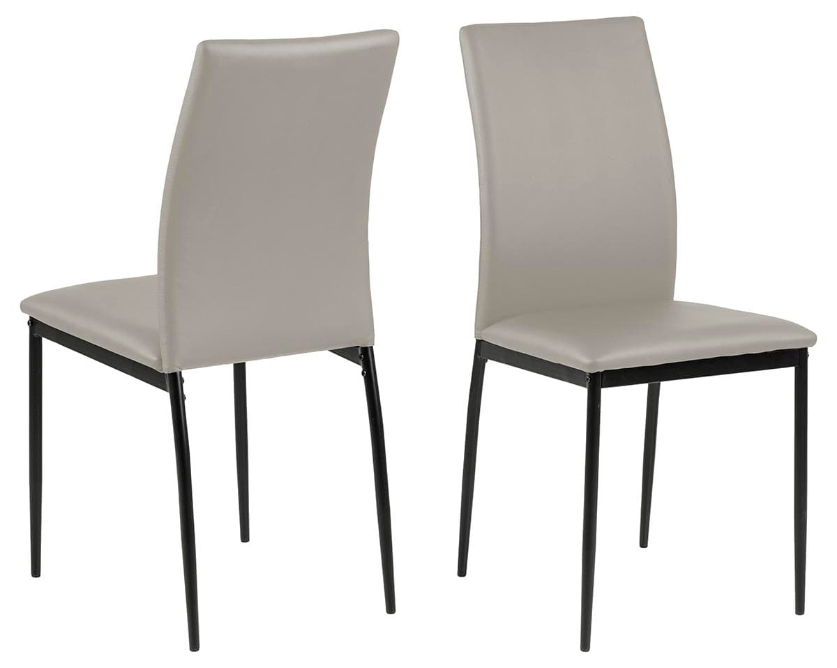 ACT NORDIC Demina matbordsstol - taupe / svart konstläder / metall