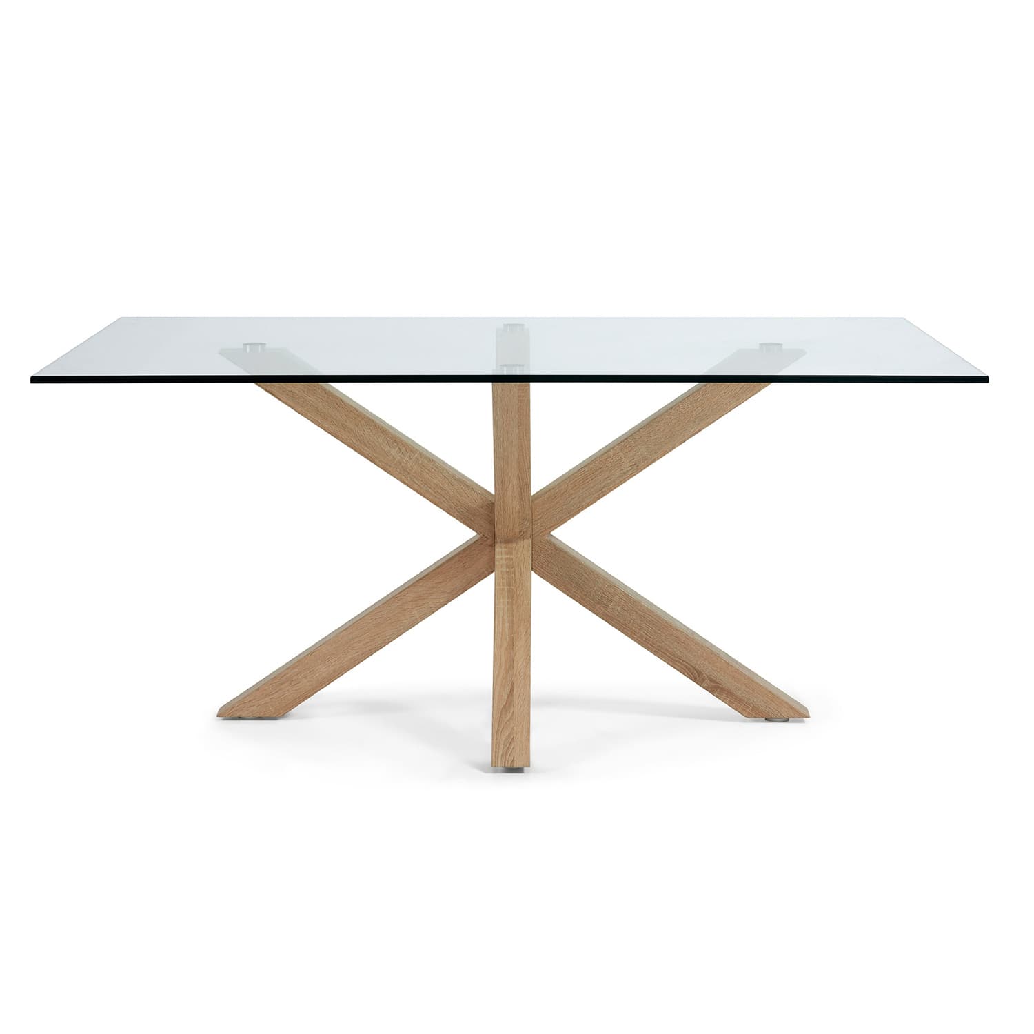 KAVE HOME Arya Matbord - Klarglas och Naturstål (160 x 90 cm)