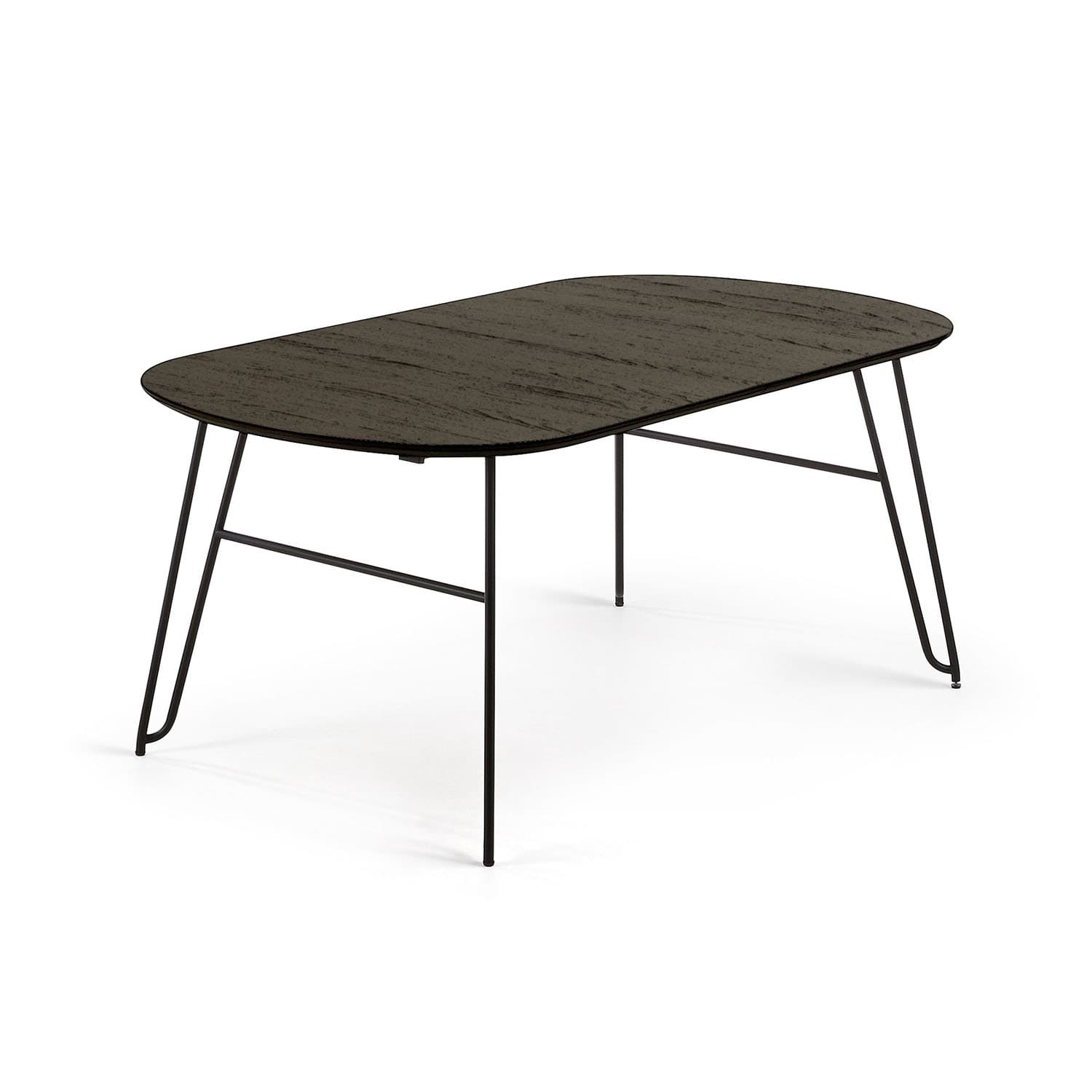 KAVE HOME Rektangulärt Norfort Matbord med Utdragsfunktion - Svart Trä och Metall (170 (320 cm) x 100 cm)