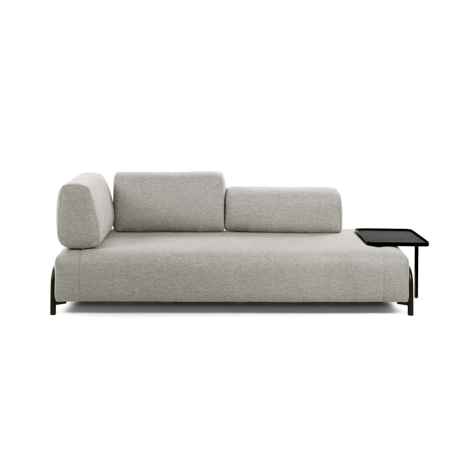 KAVE HOME Compo 3-sits Soffa med Stor Bricka - Beige Tyg och Metall