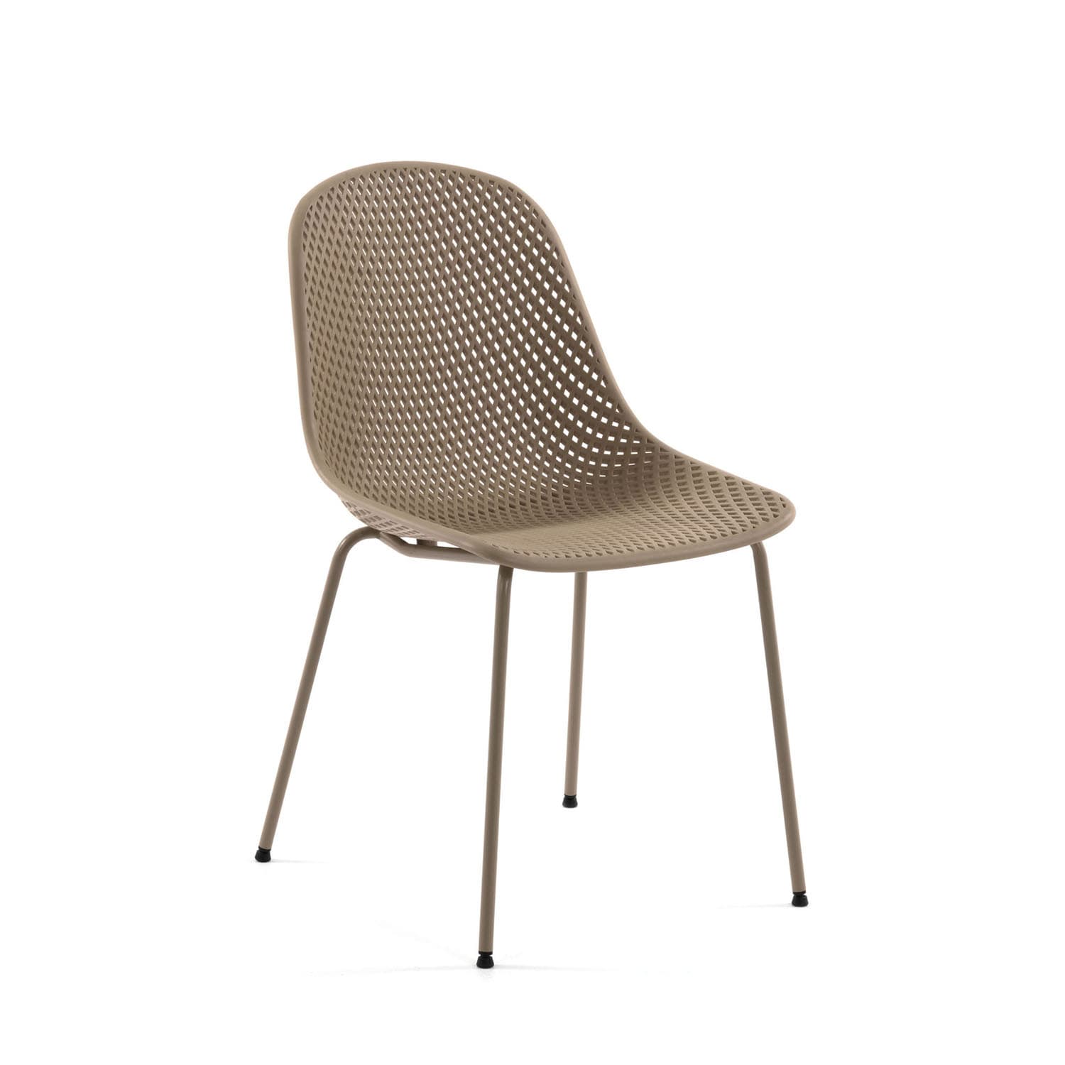 KAVE HOME Quinby matbordsstol - beige plast och metall
