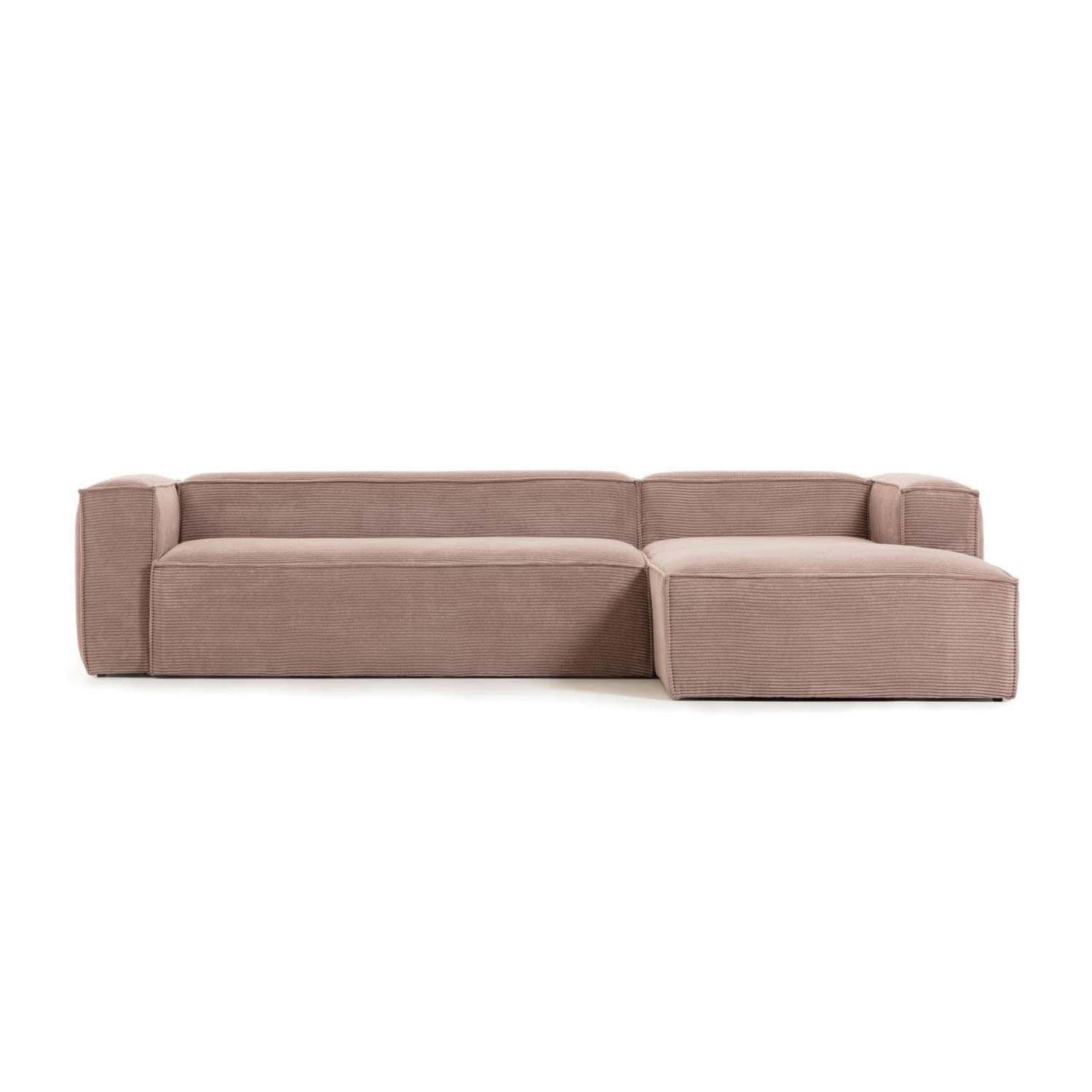 KAVE HOME Blok 3-sits Soffa med Höger Schäslong - Rosa Sammet