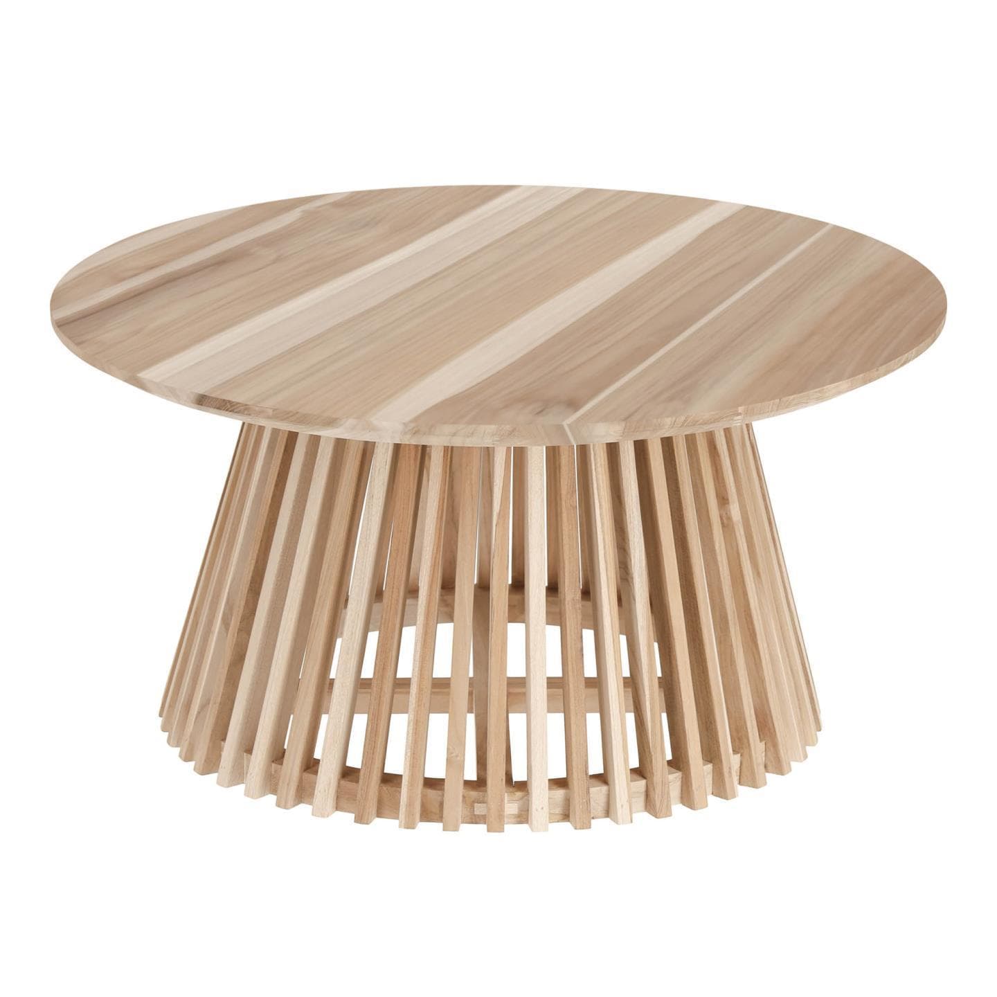 KAVE HOME Runt Irune Soffbord - Naturlig Teak (Ø 80 cm)
