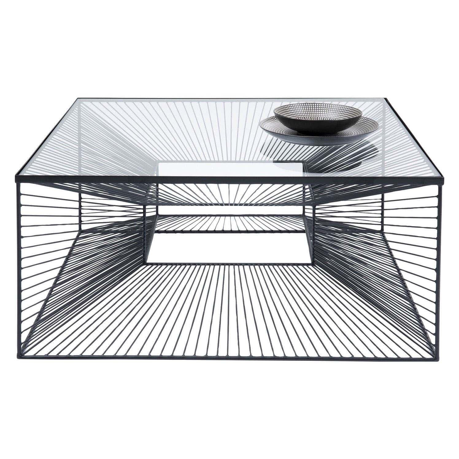 KARE DESIGN Fyrkantigt Dimension Soffbord - Glas och Stål (80 x 80 cm)