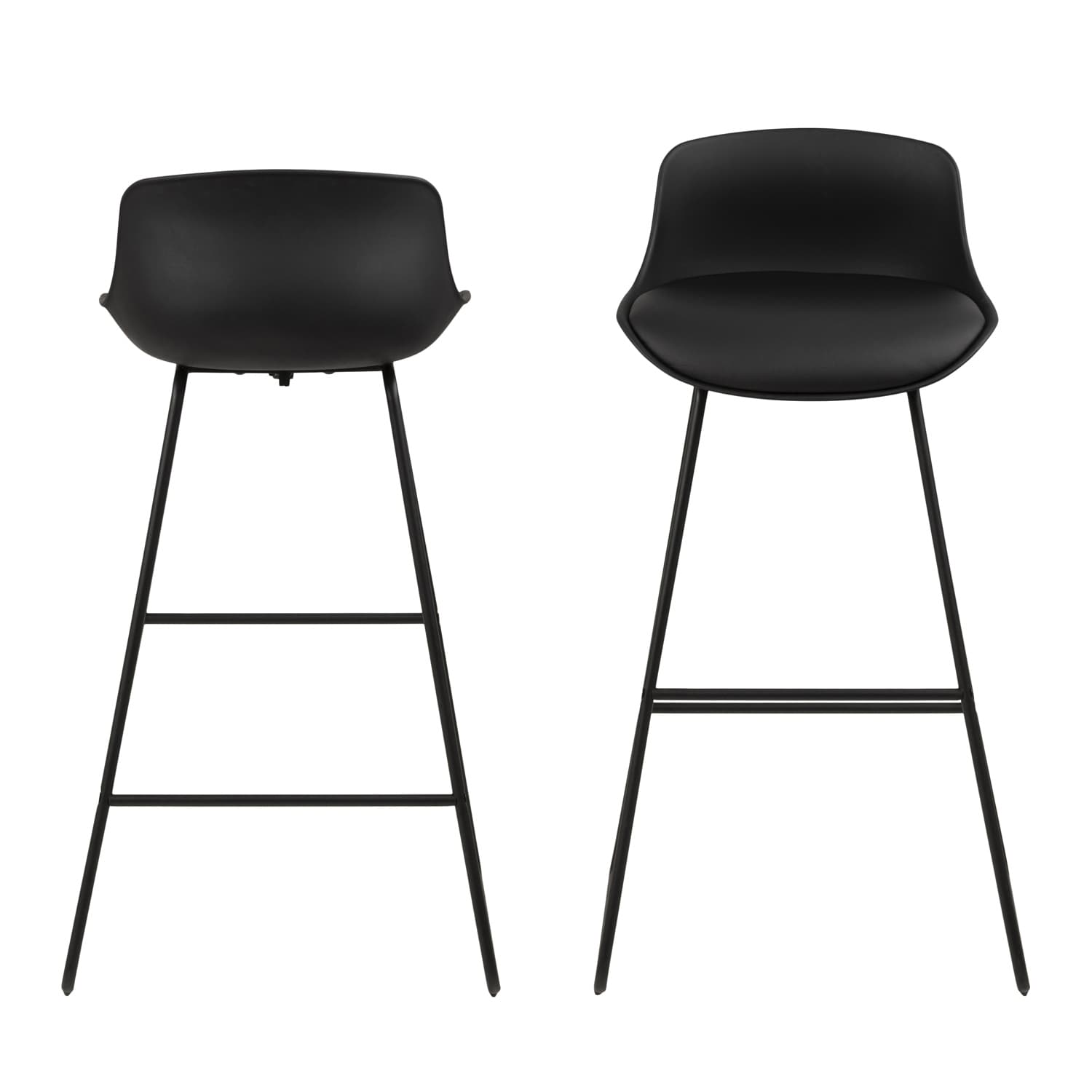 ACT NORDIC Tina barstol - svart plast / konstläder / metall