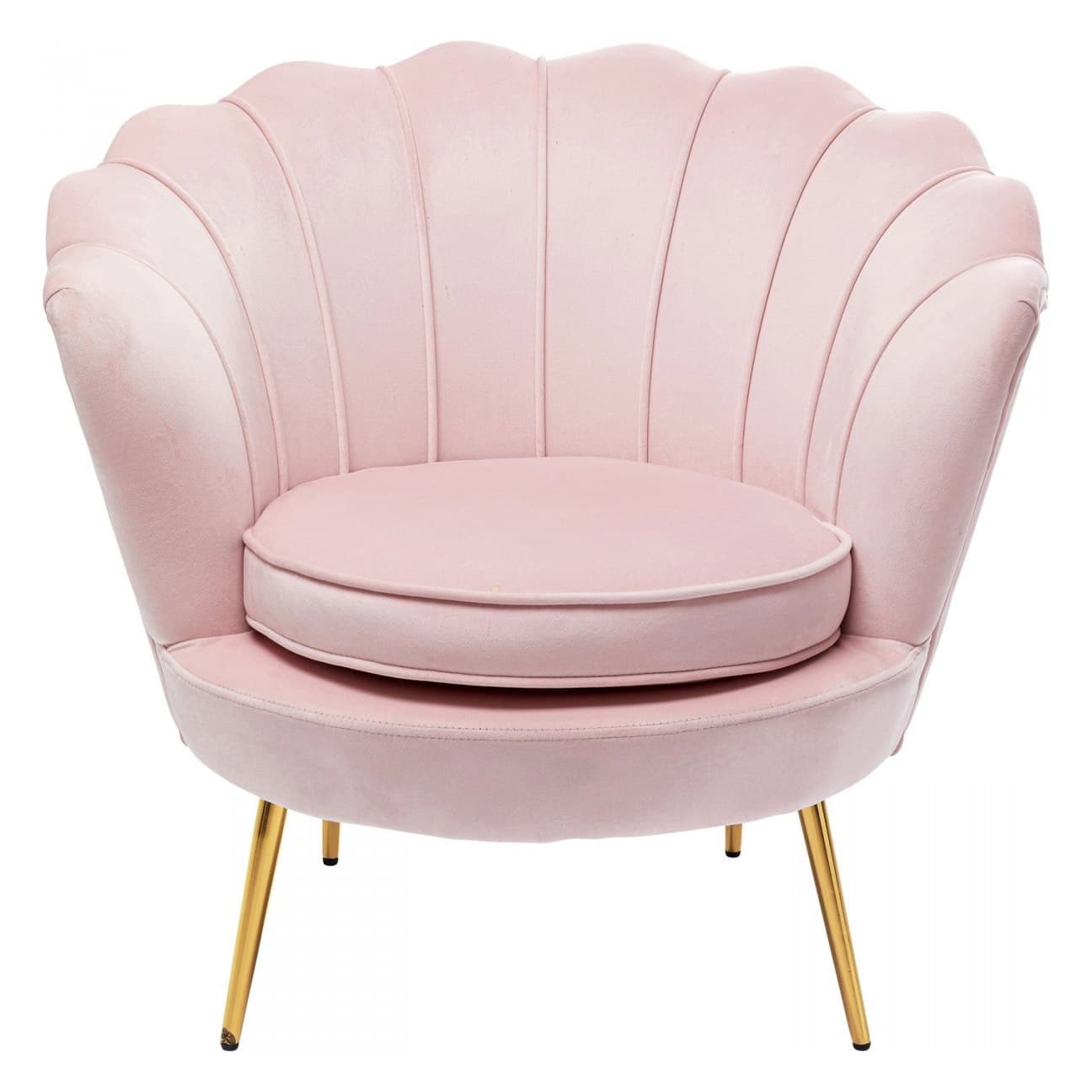 KARE DESIGN Vatten Lily Posa Fåtölj, med Armstöd - Rosa Polyester och Stål