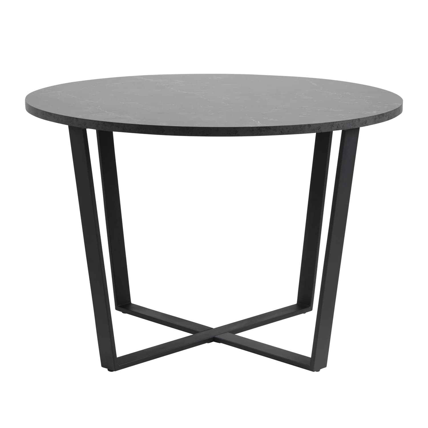 ACT NORDIC Amble Runt Matbord - Svart Melamin och Metall (Ø 110 cm)