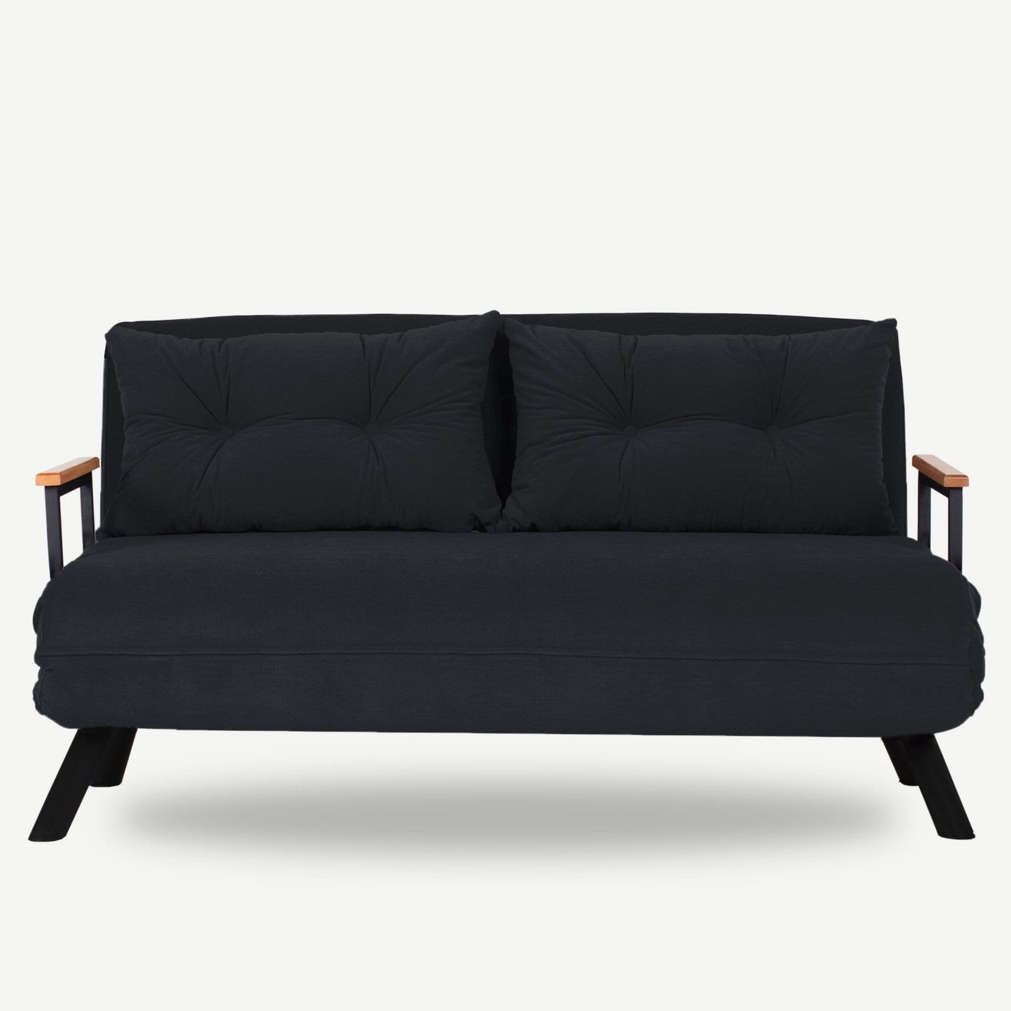 NORDVÄRK Sando 2-Sits - Svart 2-personers bäddsoffa