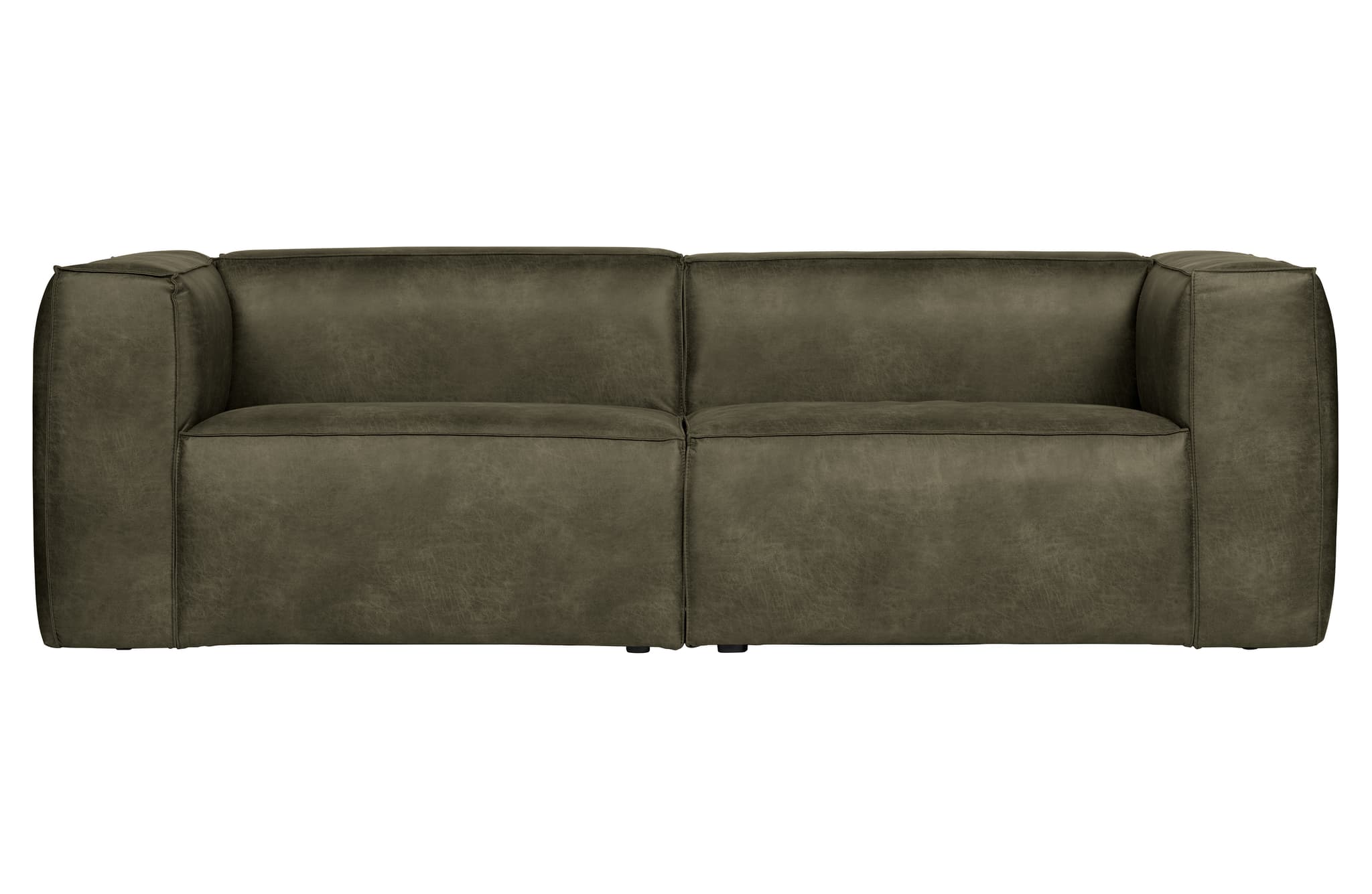 WOOOD Bean 3,5 sits soffa - armégrön läderfiber/polyester