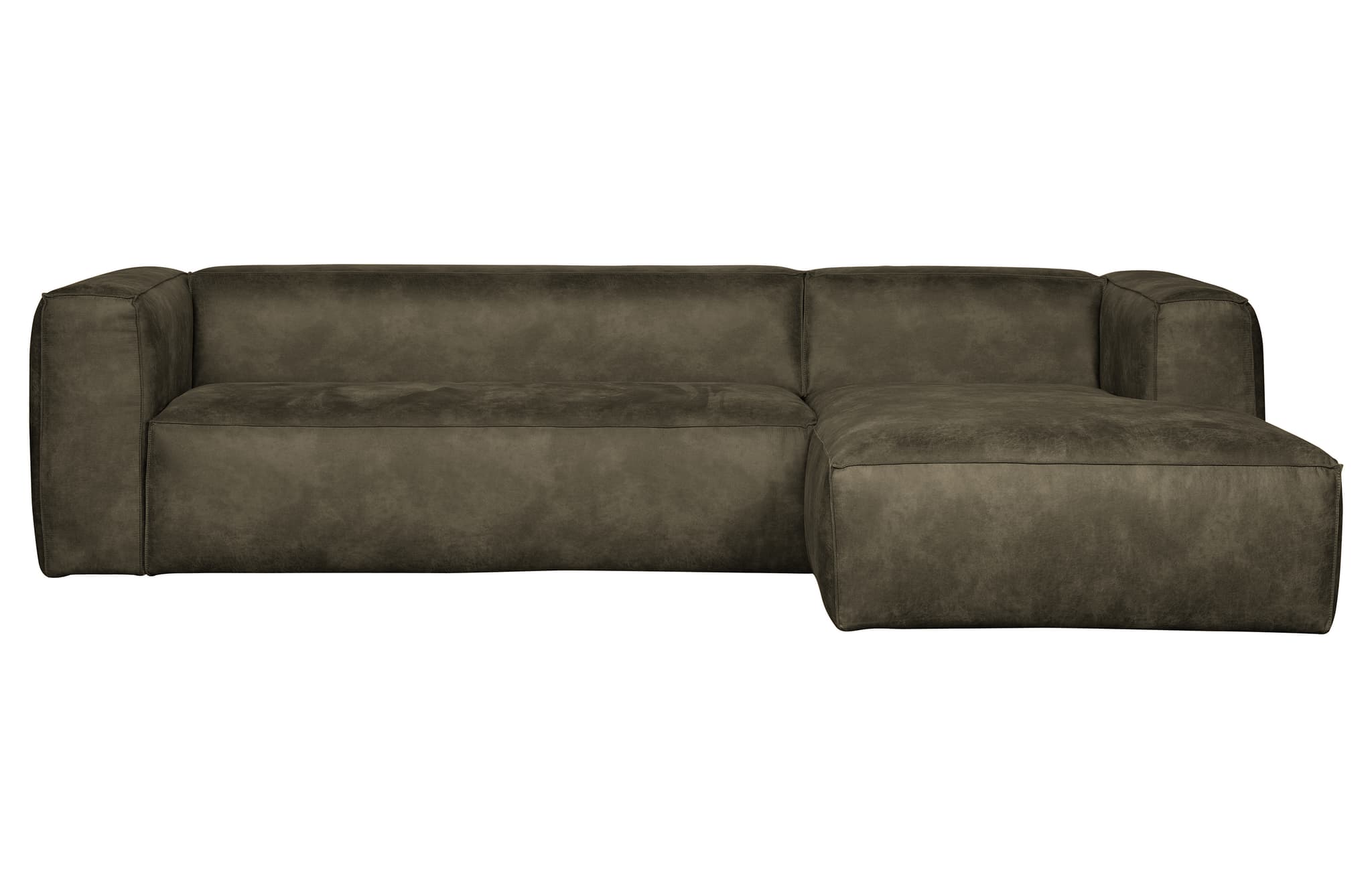 WOOOD Bean hörnsoffa, höger - armygrön skinnfiber/polyester