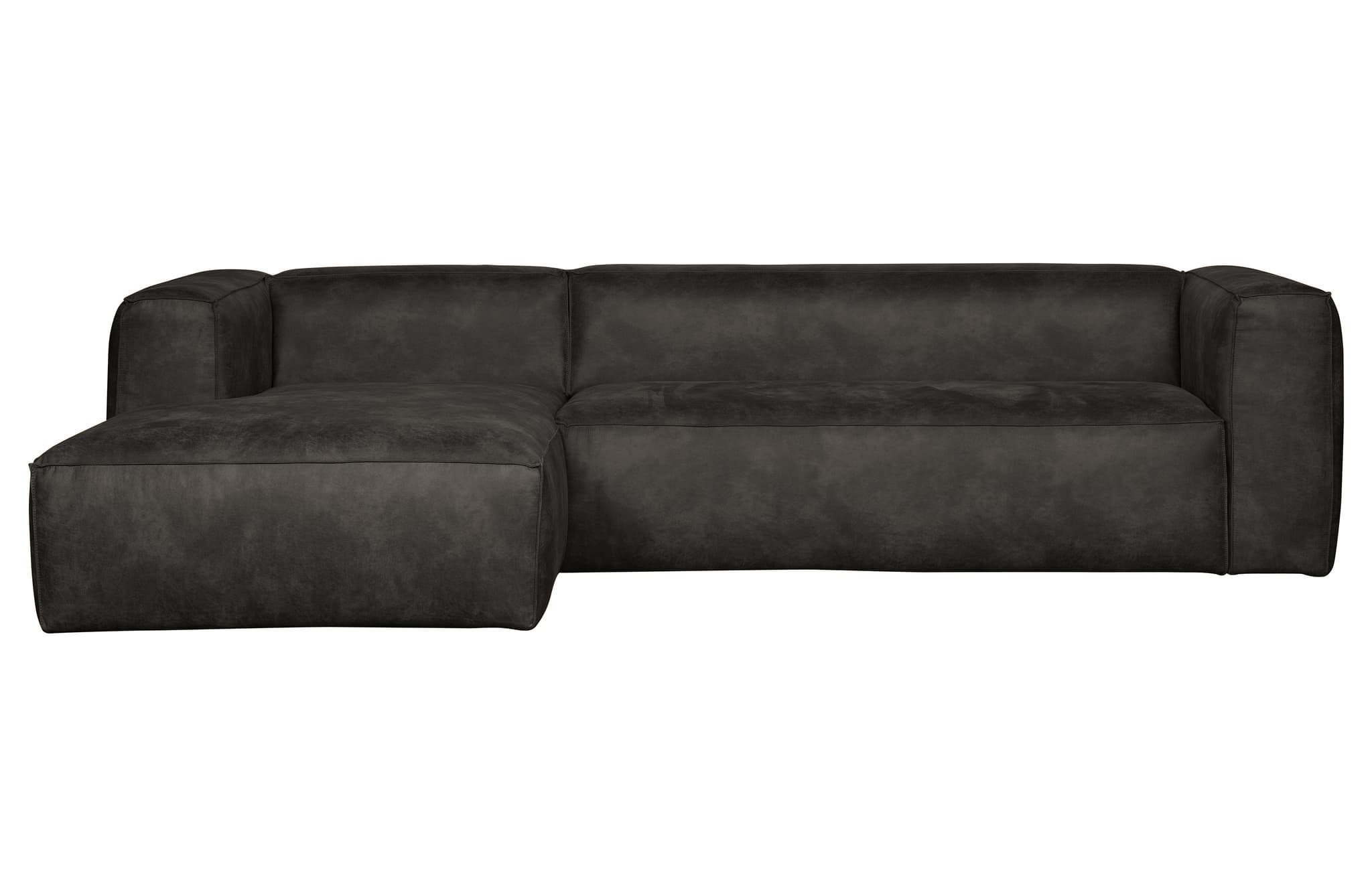 WOOOD Bean hörnsoffa, vänster - svart skinnfiber/polyester