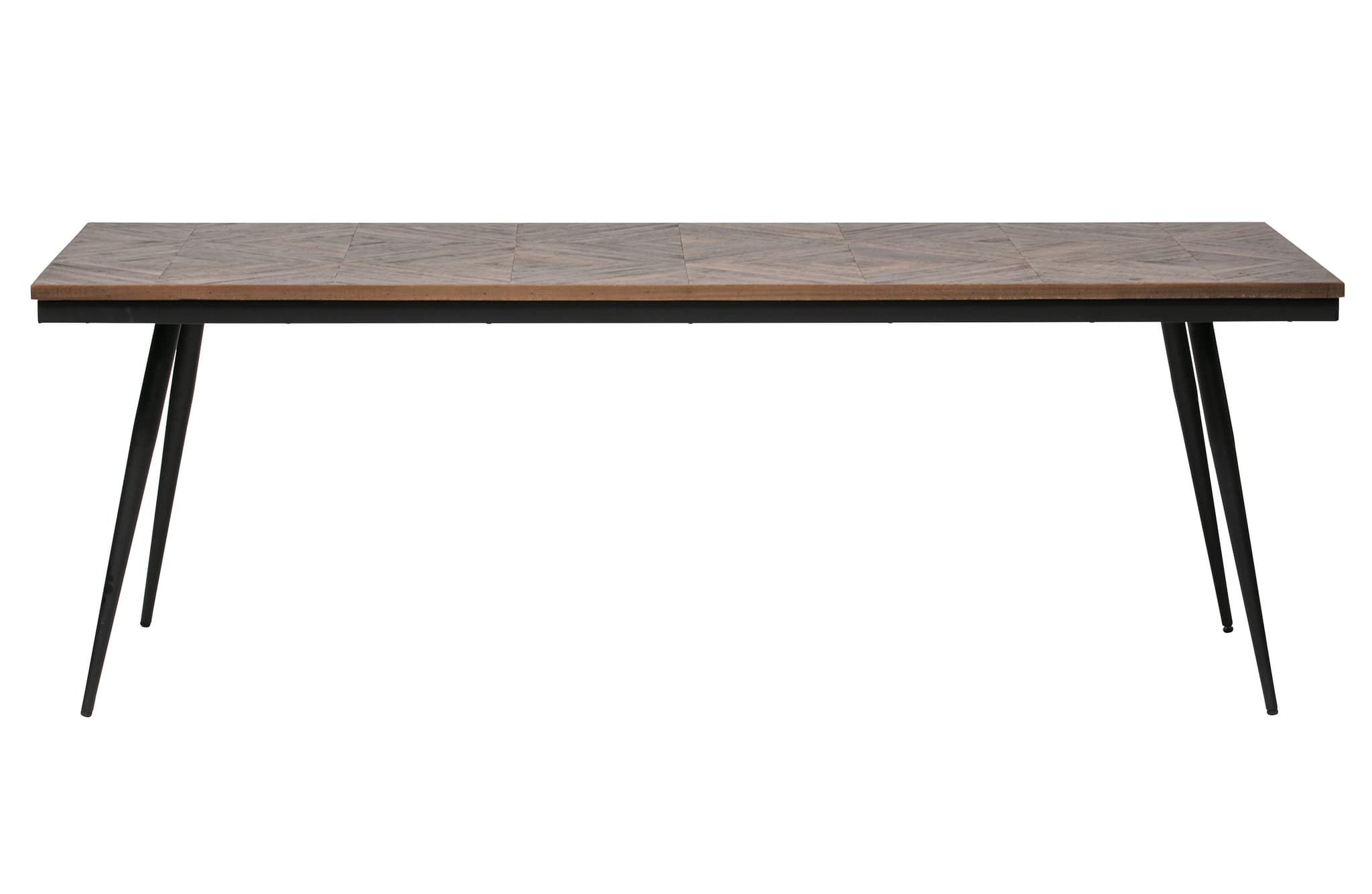 WOOOD Rhombic matbord, rektangulärt - naturlig återvunnen teak och svart järn (220x90)