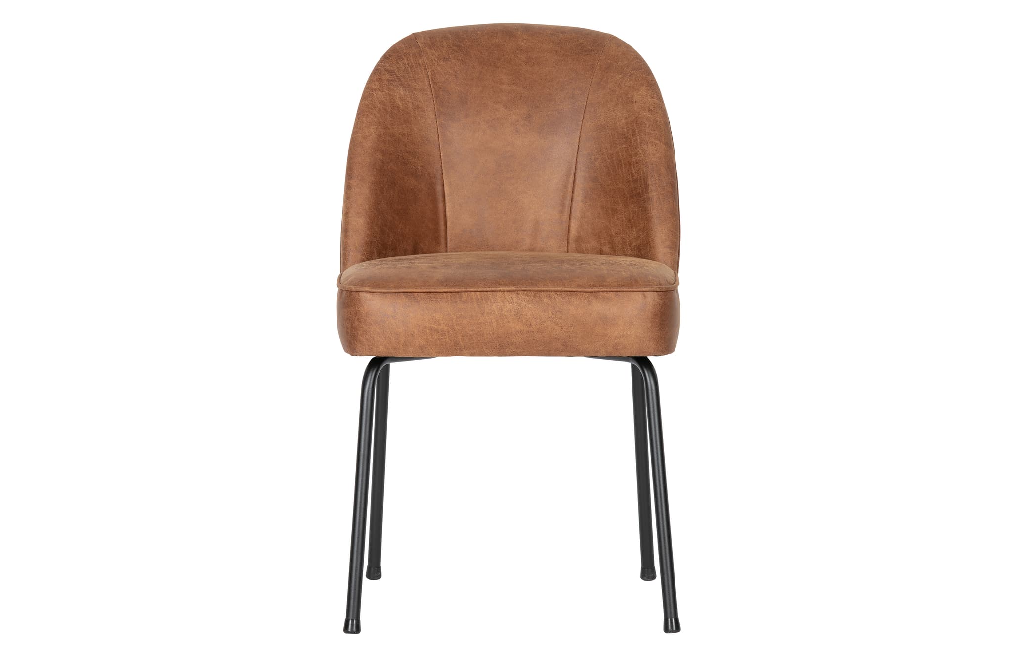 WOOOD Vogue matstol - cognactyg och svart metall