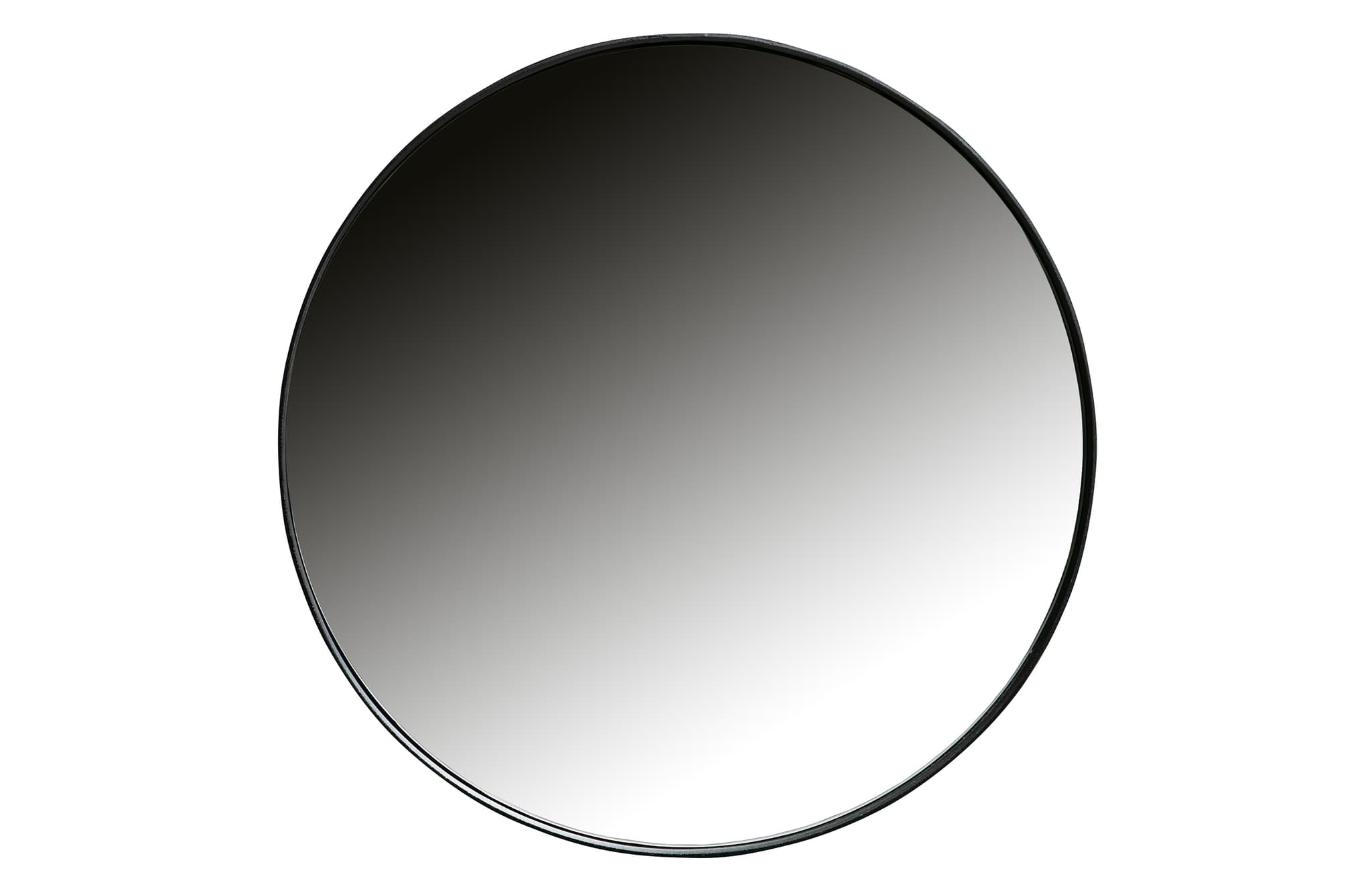 WOOOD EXCLUSIVE Doutzen väggspegel, rund - spegelglas och svart metall (Ø50)