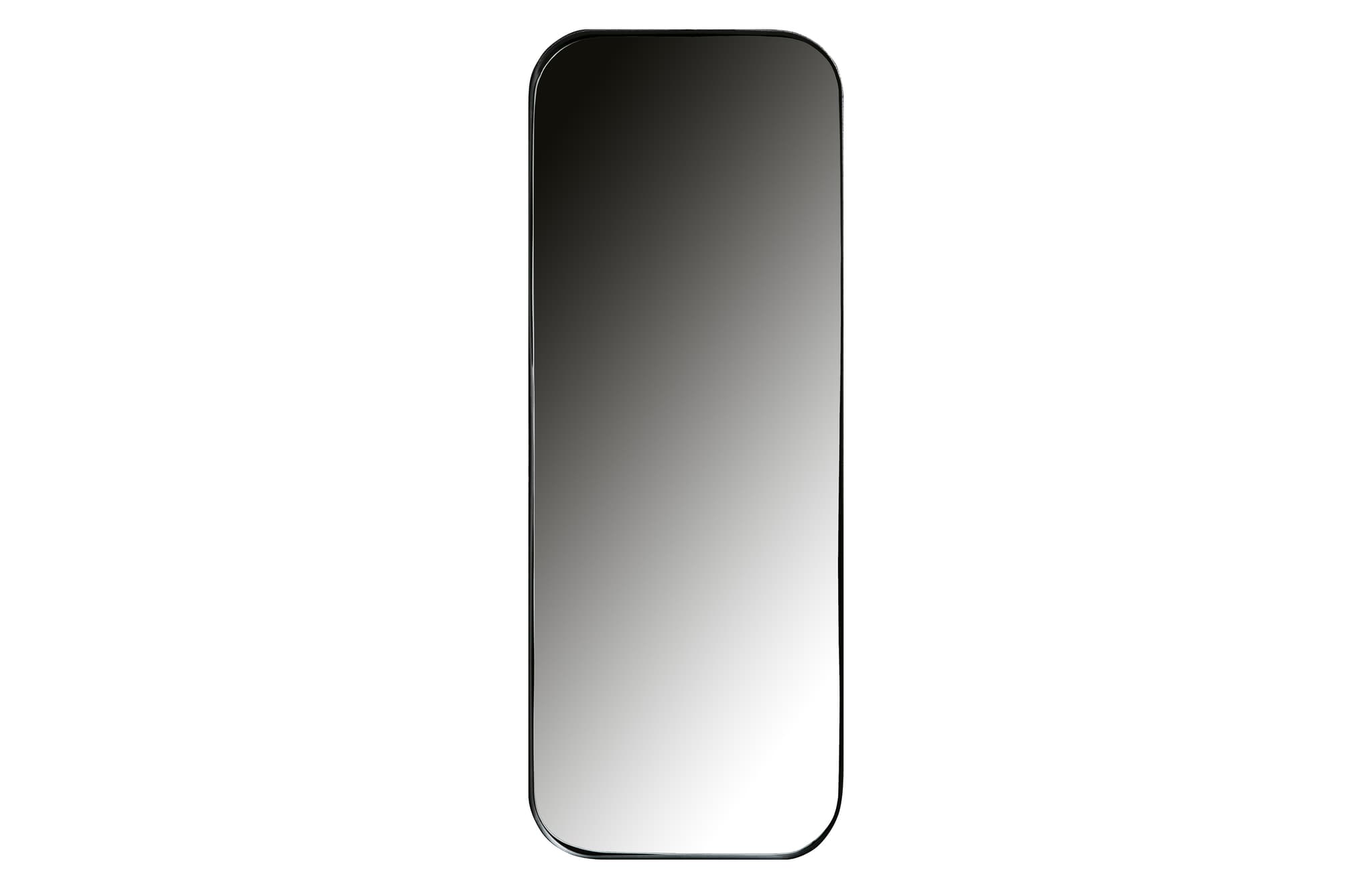 WOOOD EXKLUSIV Doutzen väggspegel, rektangulär - spegelglas och svart metall (110x40)
