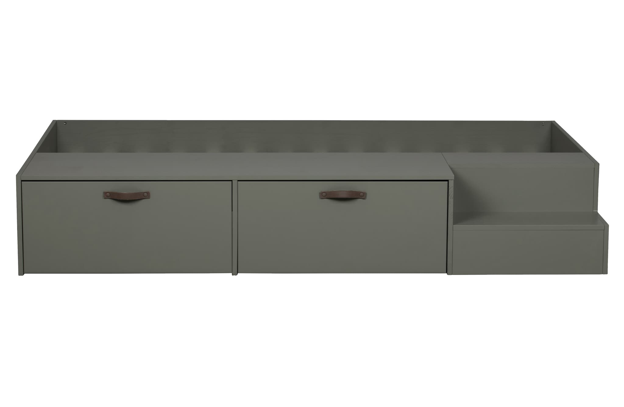 VTWONEN Scenbarnsäng, m. 2 lådor, exkl. lameller - grön täljstensfuru (80x200)
