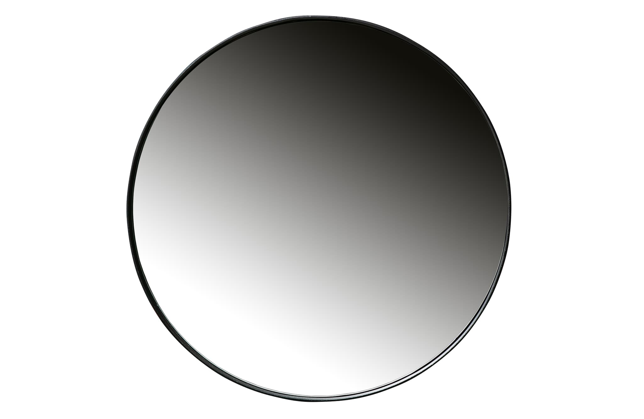 WOOOD Doutzen väggspegel, rund - spegelglas och svart stål (Ø80)