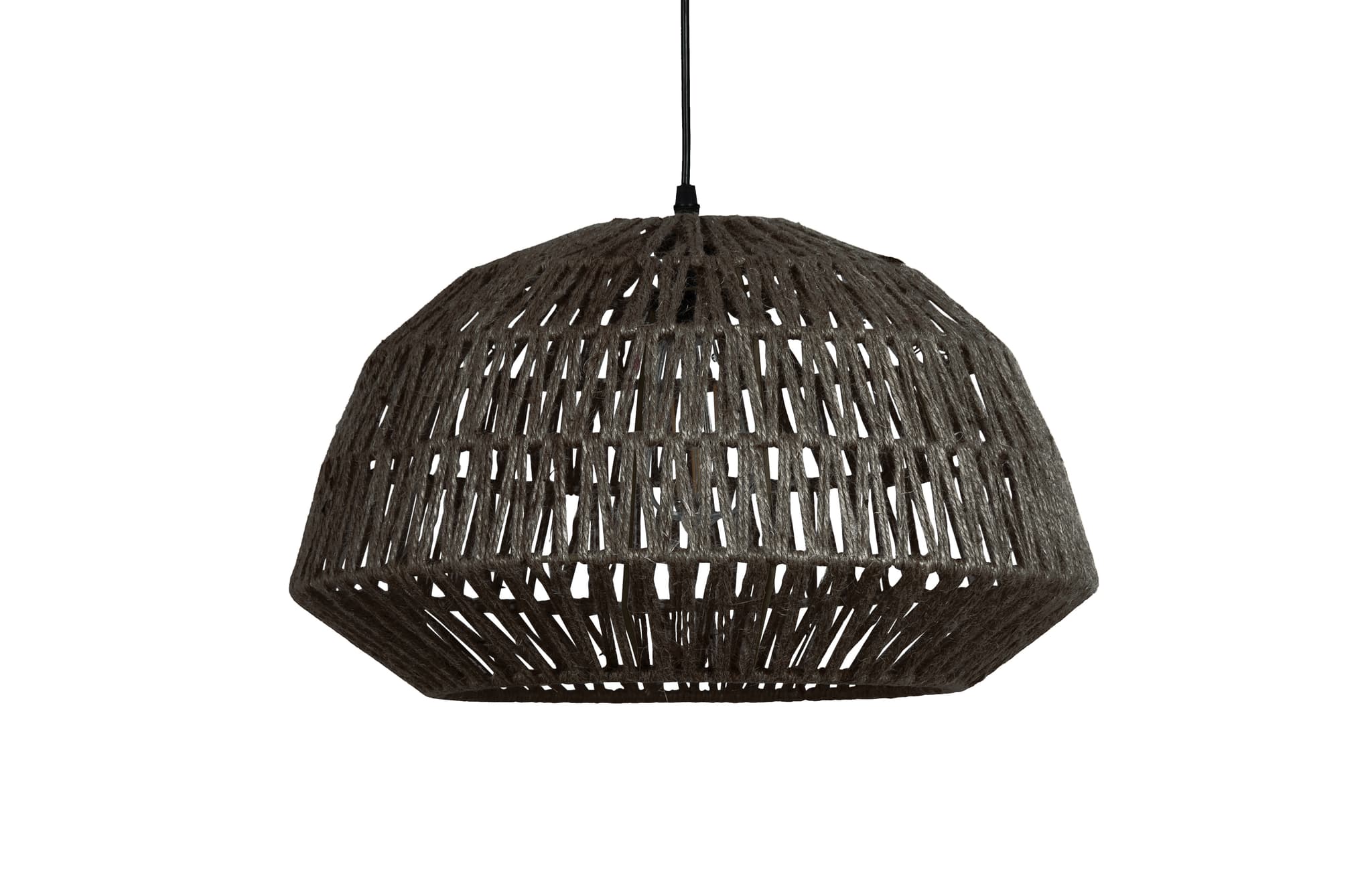 WOOOD EXCLUSIVE Kace taklampa, rund - svart jute (Ø45)
