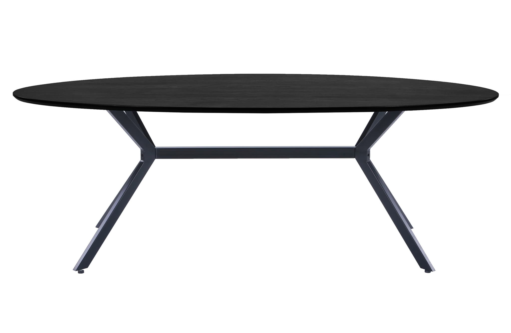 WOOOD EXCLUSIVE Bruno matbord, ovalt - svart MDF och stål (220x100)