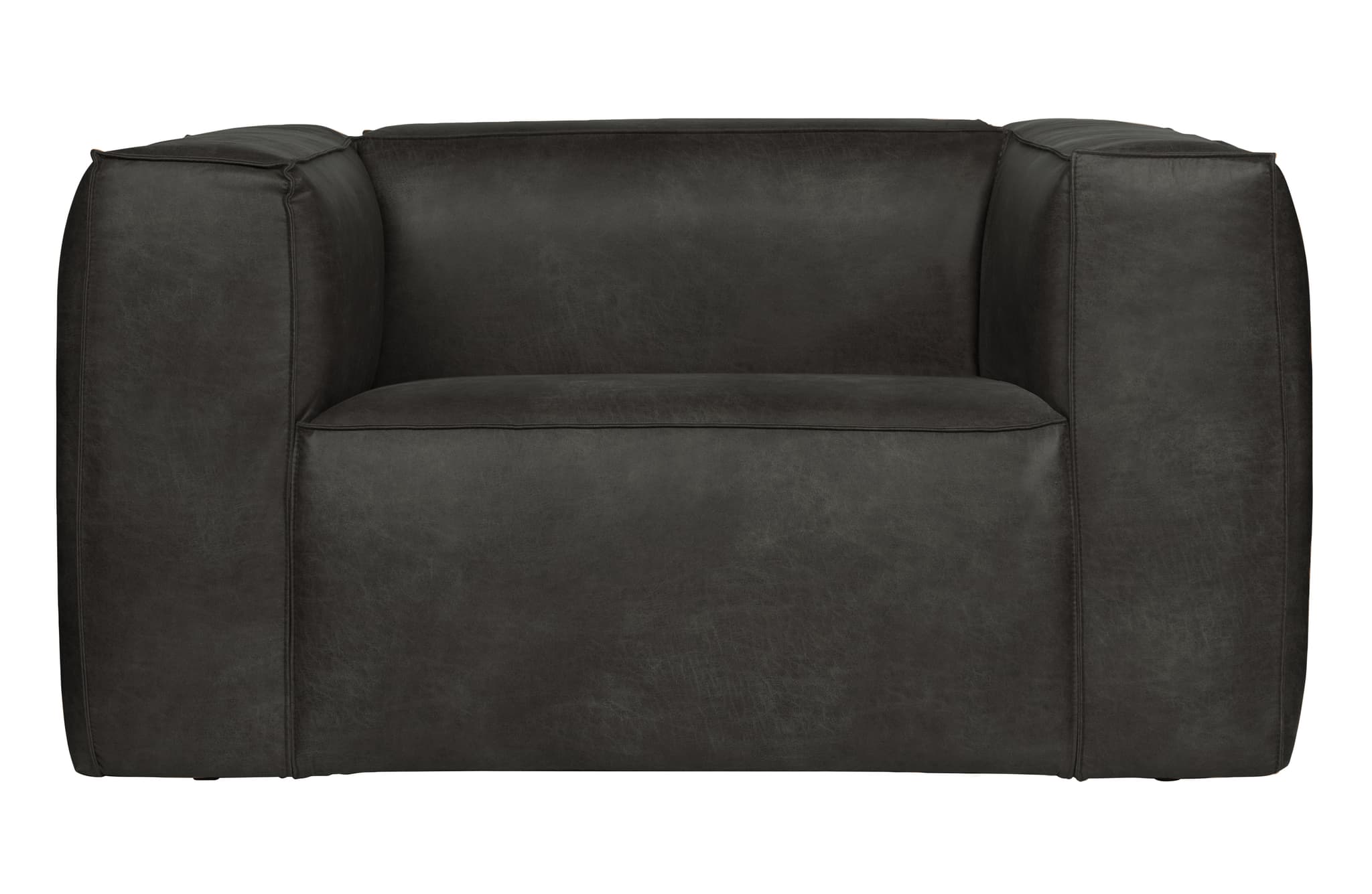 WOOOD Bean fåtölj - svart läderfiber/polyester