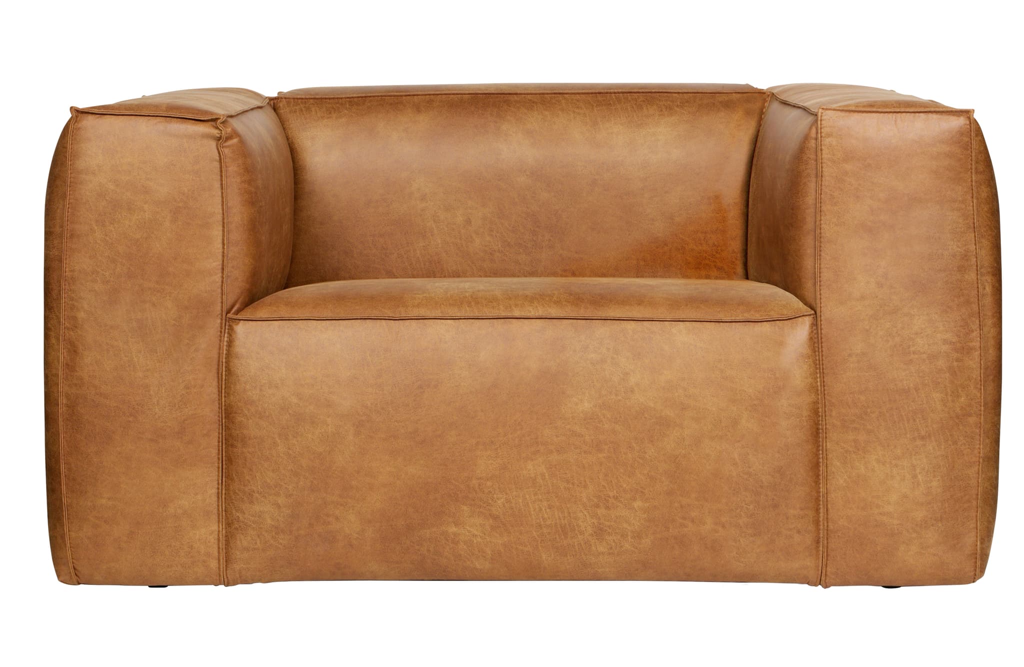 WOOOD Bean fåtölj - cognac läderfiber/polyester