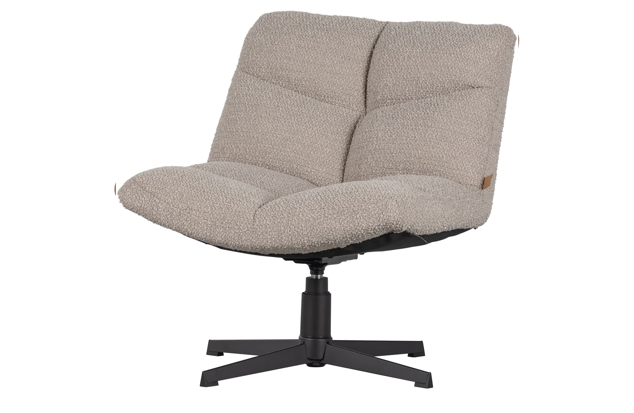 WOOOD EXCLUSIVE Vinny snurrstol - äkta bouclé polyester och svart metall