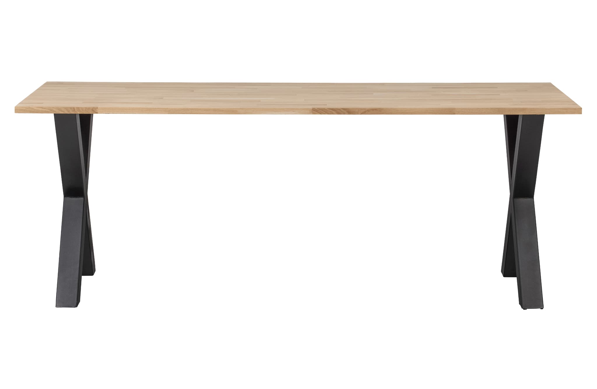 WOOOD Tablo matbord, rektangulärt - naturlig ek och svart stål (200x90)