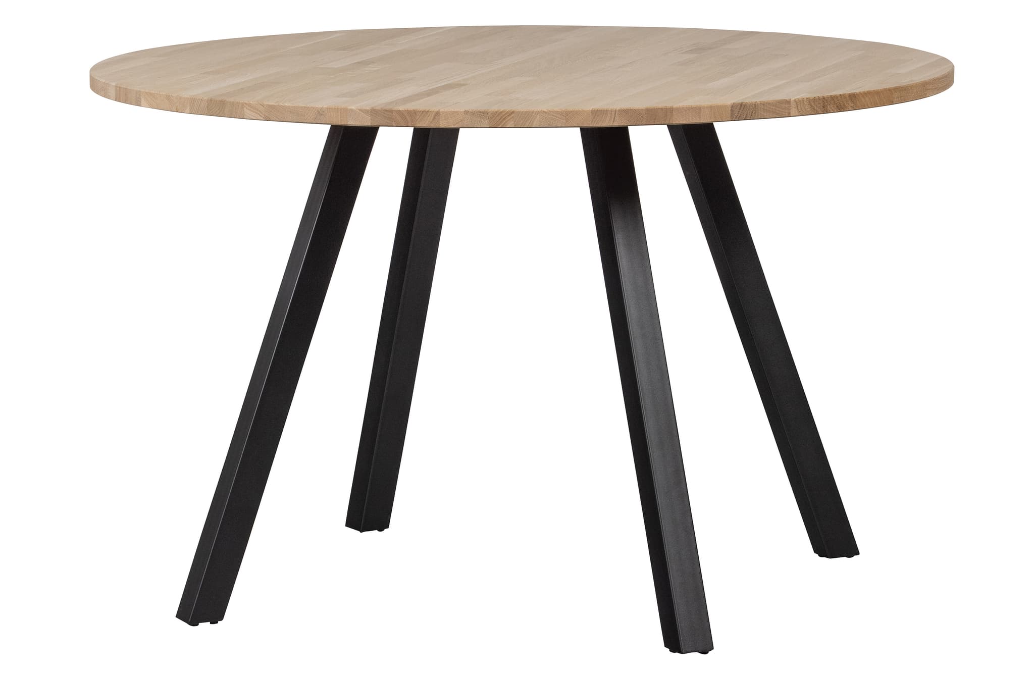 WOOOD Tablo matbord, runt - naturlig ek och svart stål (Ø120)