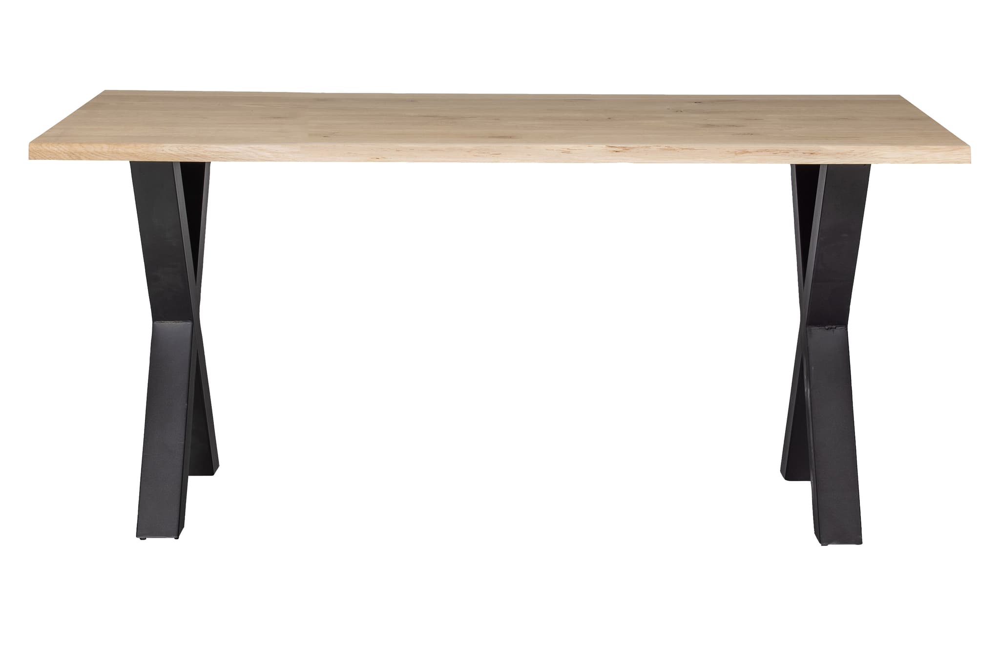 WOOOD Tablo matbord med vågkant, rektangulärt - naturlig ek och svart stål (180x90)