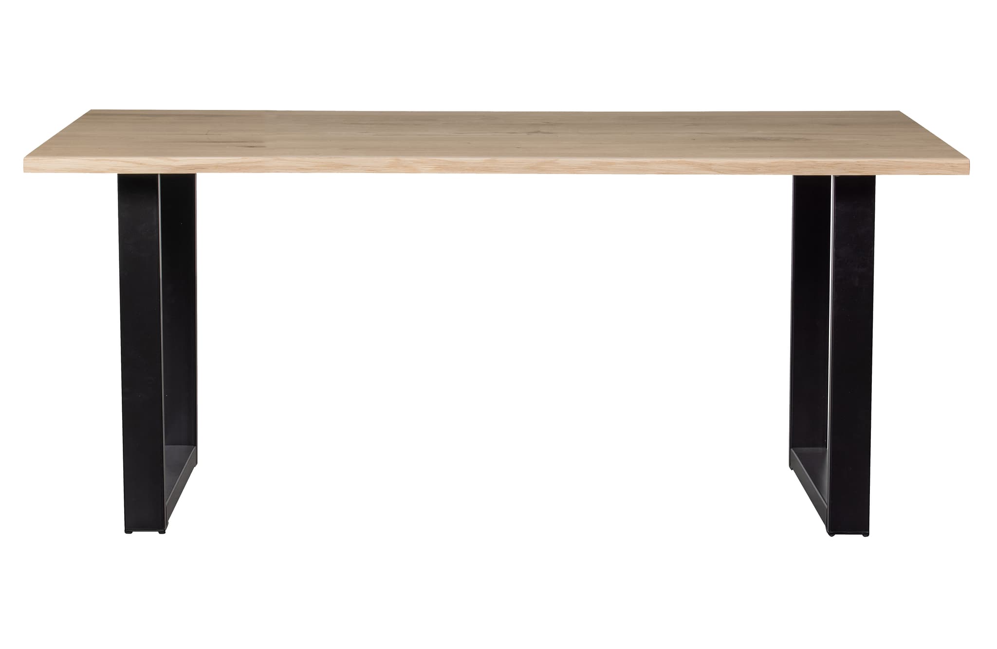 WOOOD Tablo timmerbord, med vågig kant, rektangulärt - naturlig ek och svart stål (180x90)
