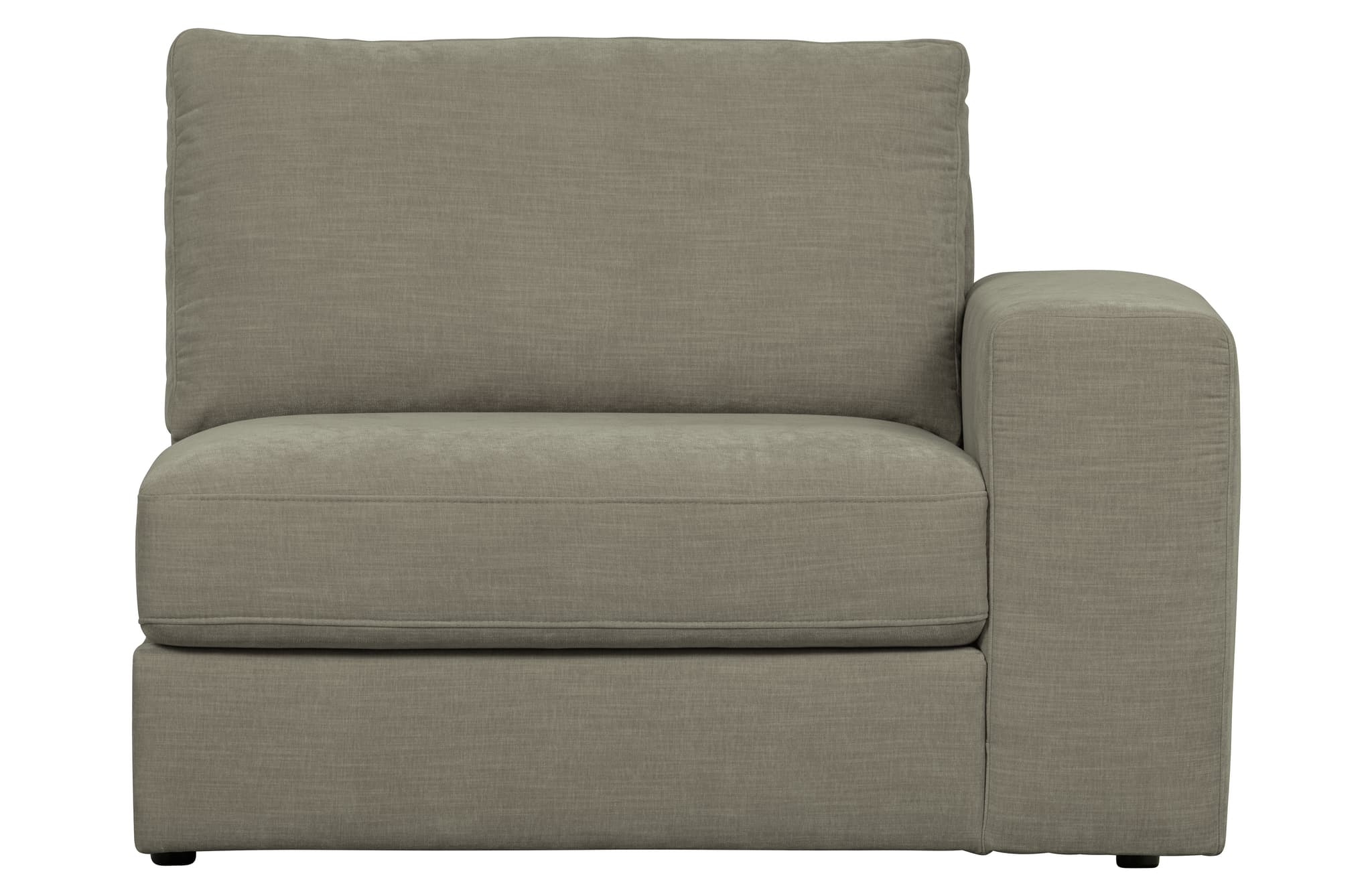 VTWONEN Family 1-persons soffmodul, med armstöd, höger - varmgrå polyester