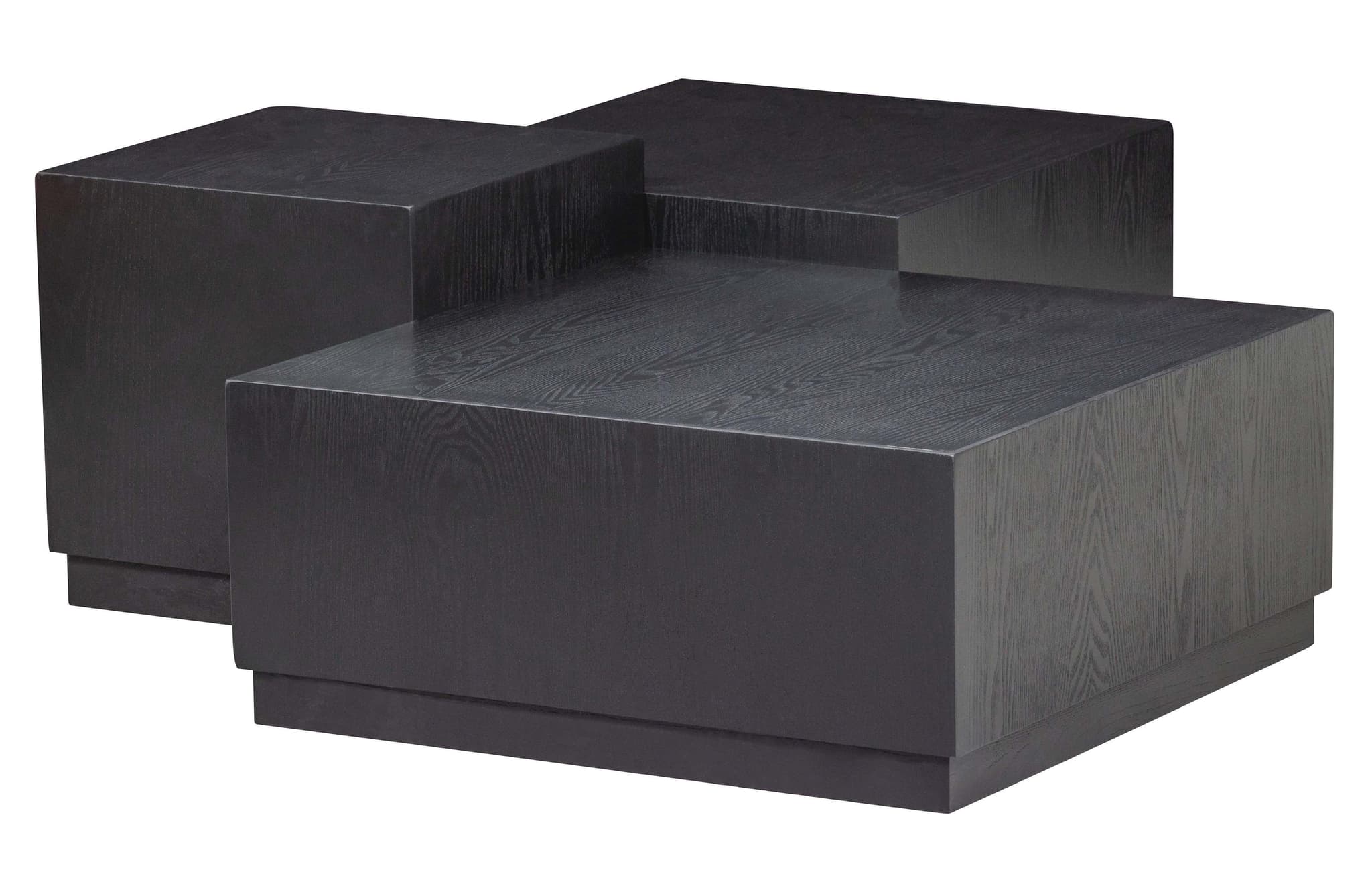 TRÄ EXKLUSIVT Pim sidobord - svart MDF (set med 3)