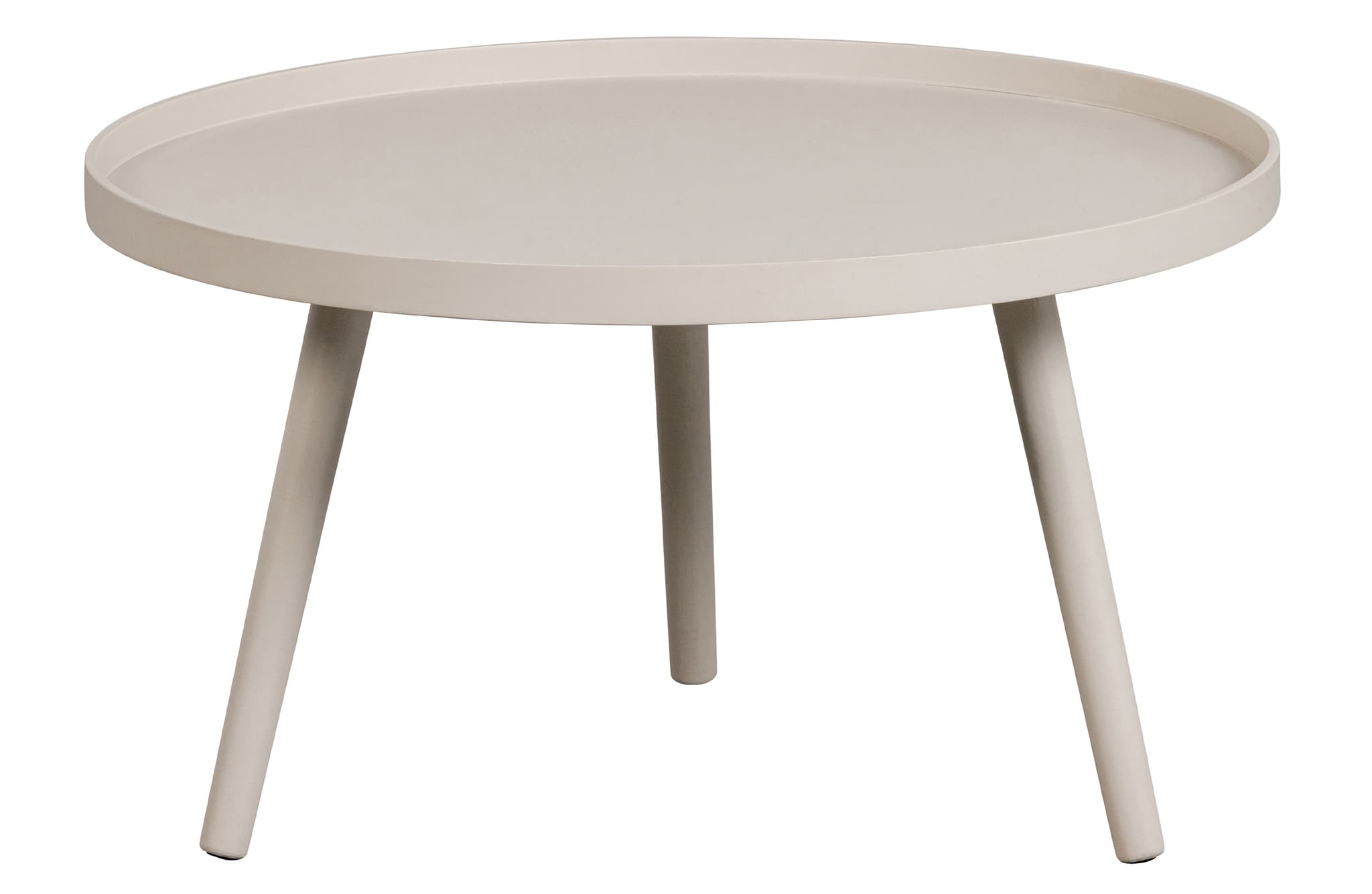 WOOOD Mesa sidobord L, runt - beige MDF och furu (Ø60)