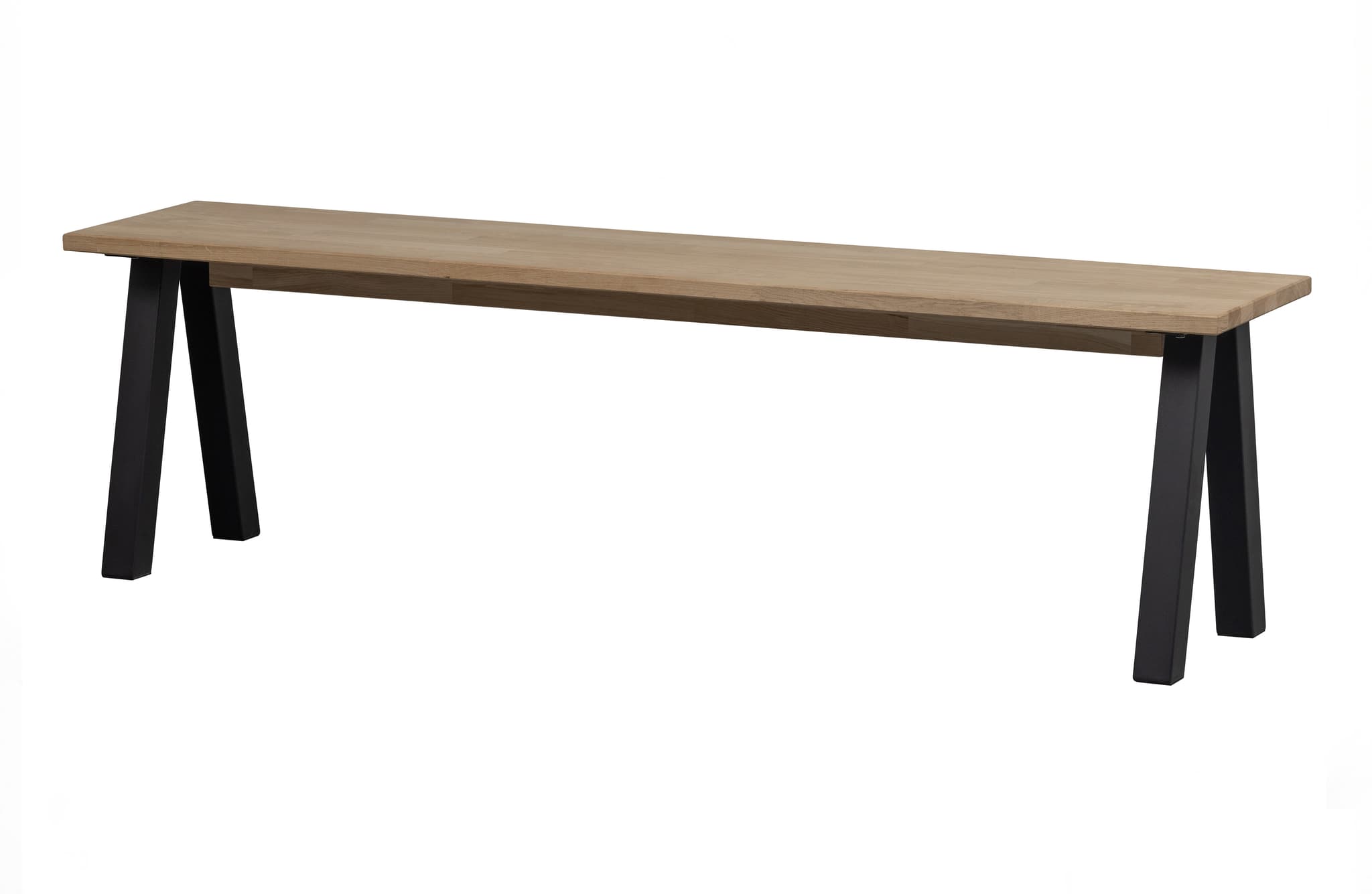 WOOOD Tablo matsalsbänk, rektangulär - ben av naturlig ek och metall Utrecht (160x35)