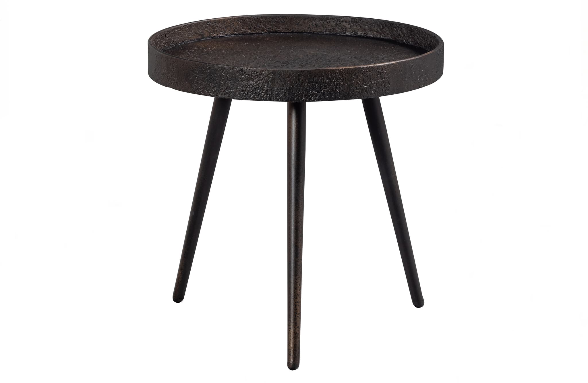 WOOOD Bounds sidobord M, runt - antik guldplywood och metall (Ø41)