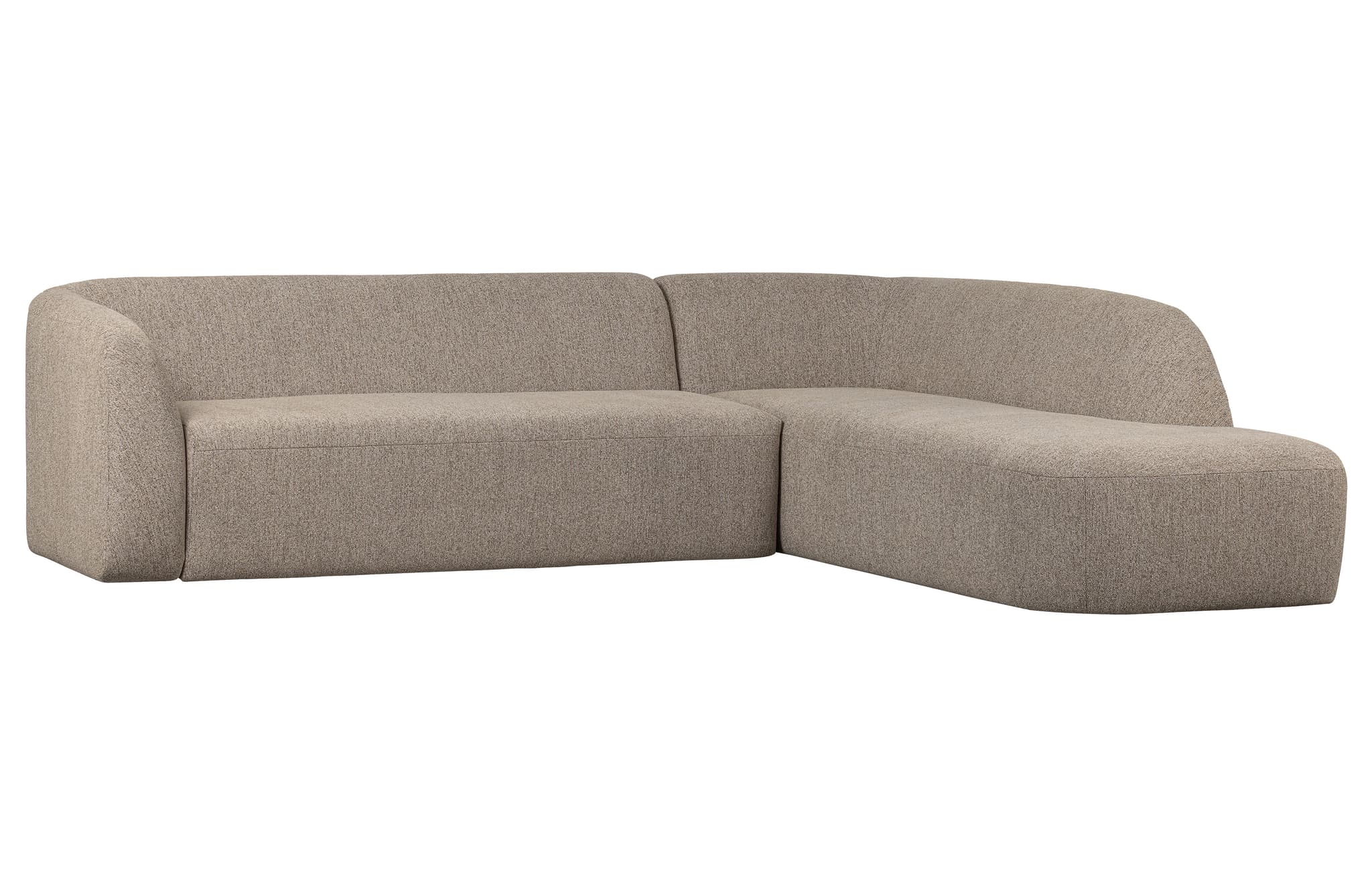 WOOOD Sluttande hörnsoffa, höger - naturmelerad chenillepolyester