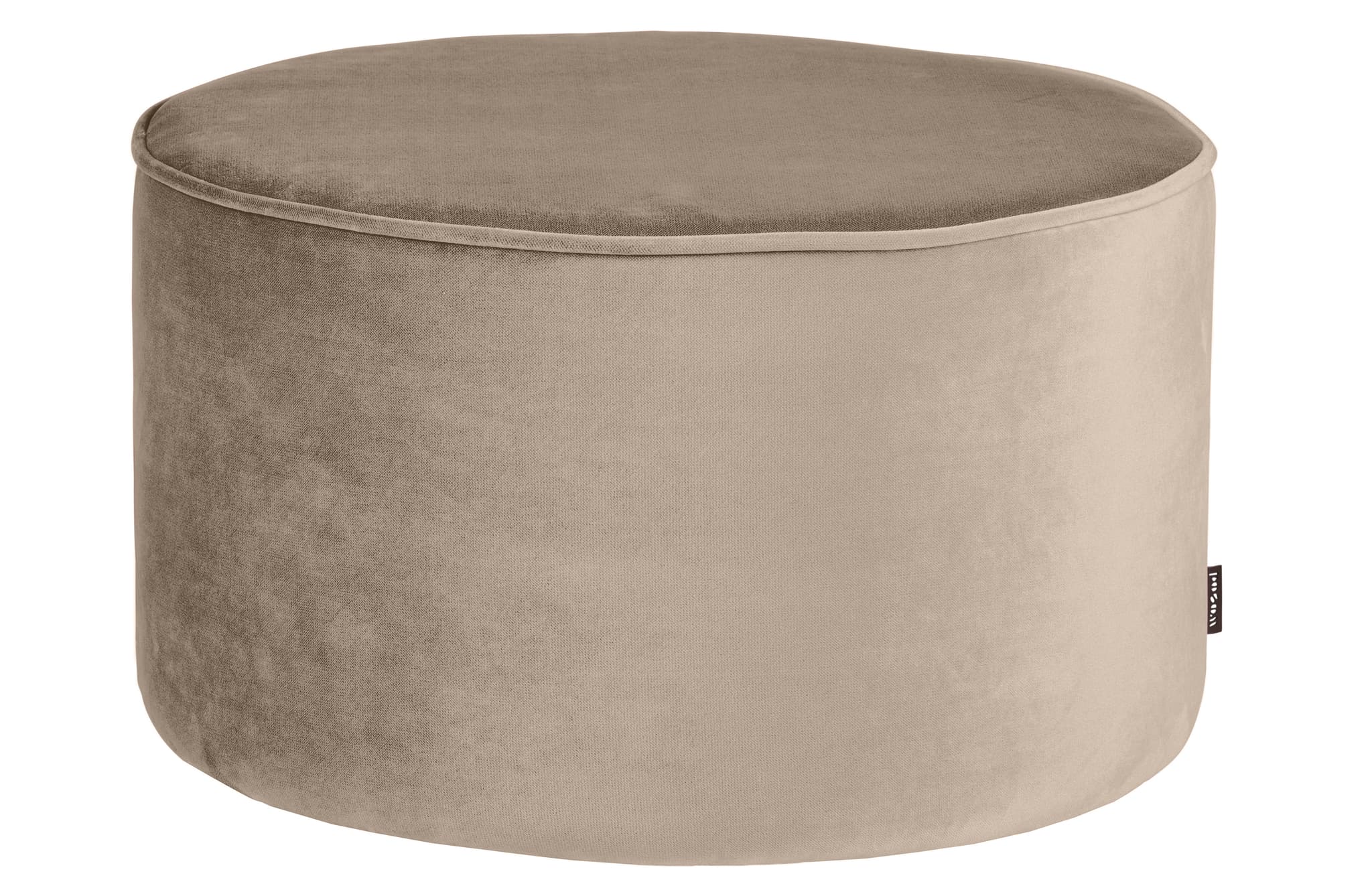 WOOOD Sara låg sittpuff, rund - khaki polyester sammet (Ø60)