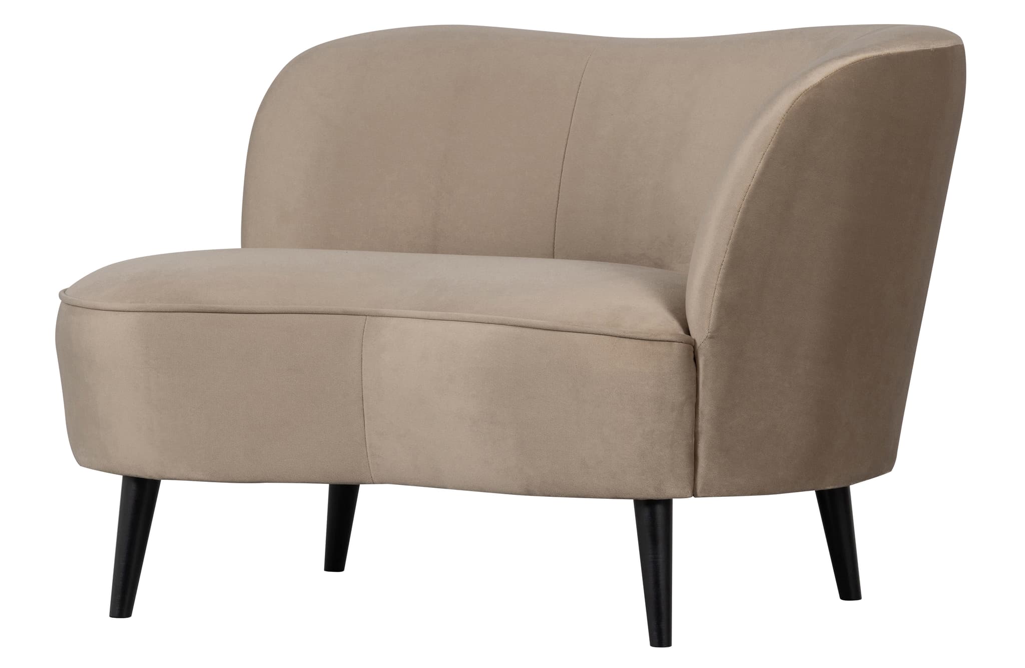 WOOOD Sara loungefåtölj, höger - khaki polyester sammet och trä