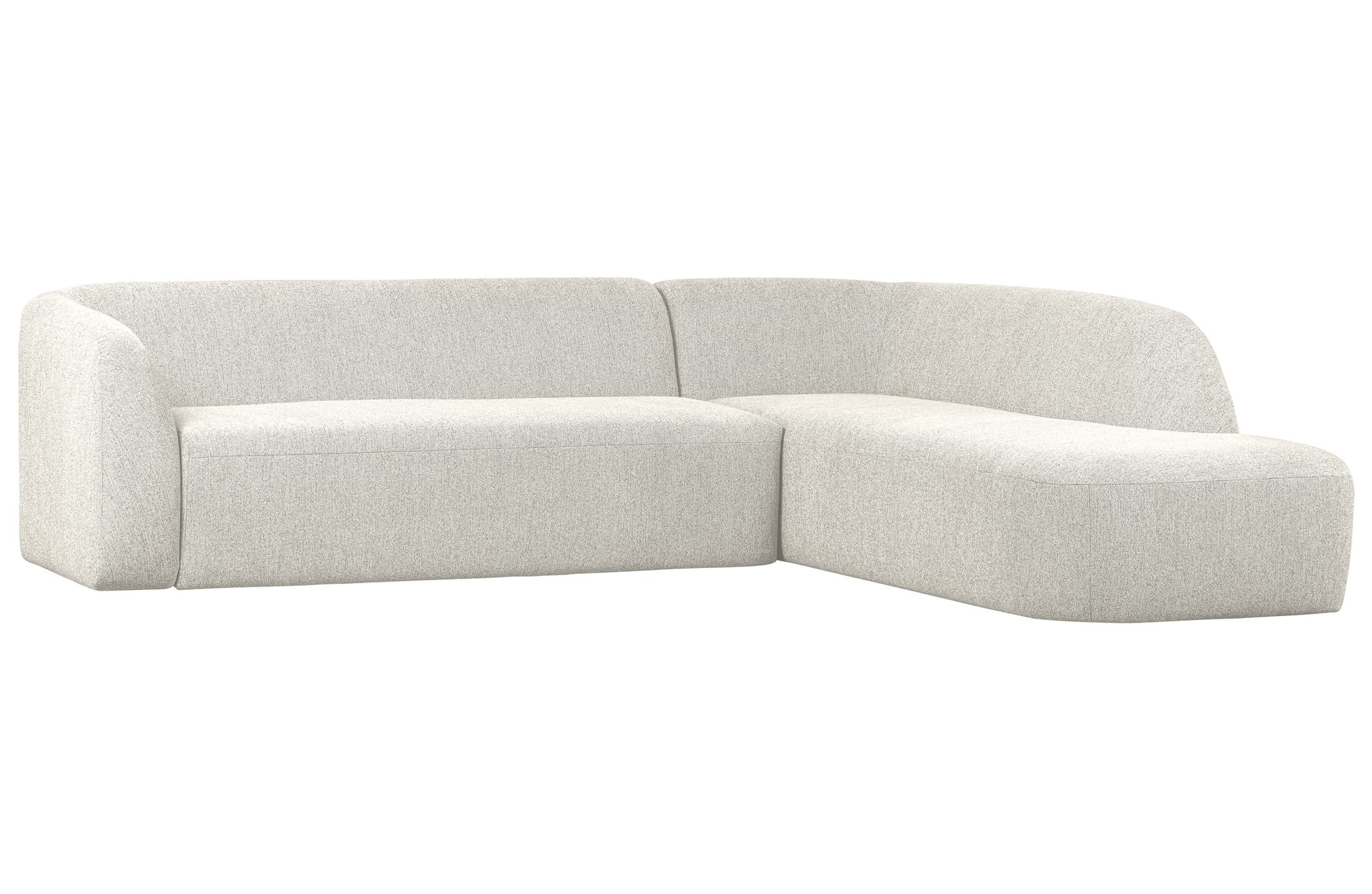WOOOD Sluttande hörnsoffa, höger - pearl cream melange chenille polyester