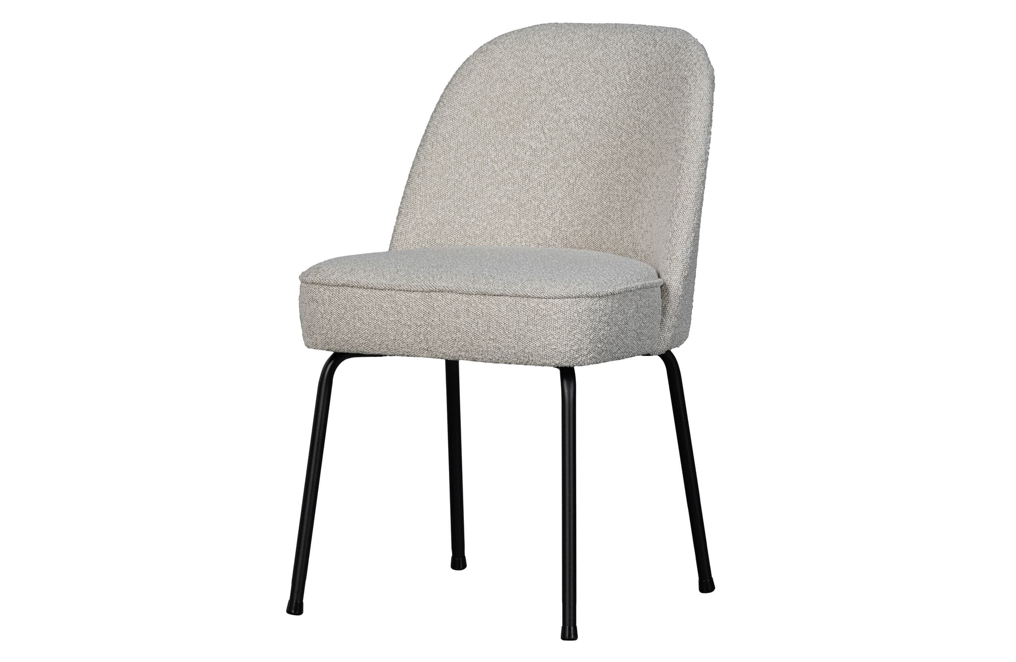 WOOOD Vogue matstol - naturligt bouclé polyestertyg och svart metall