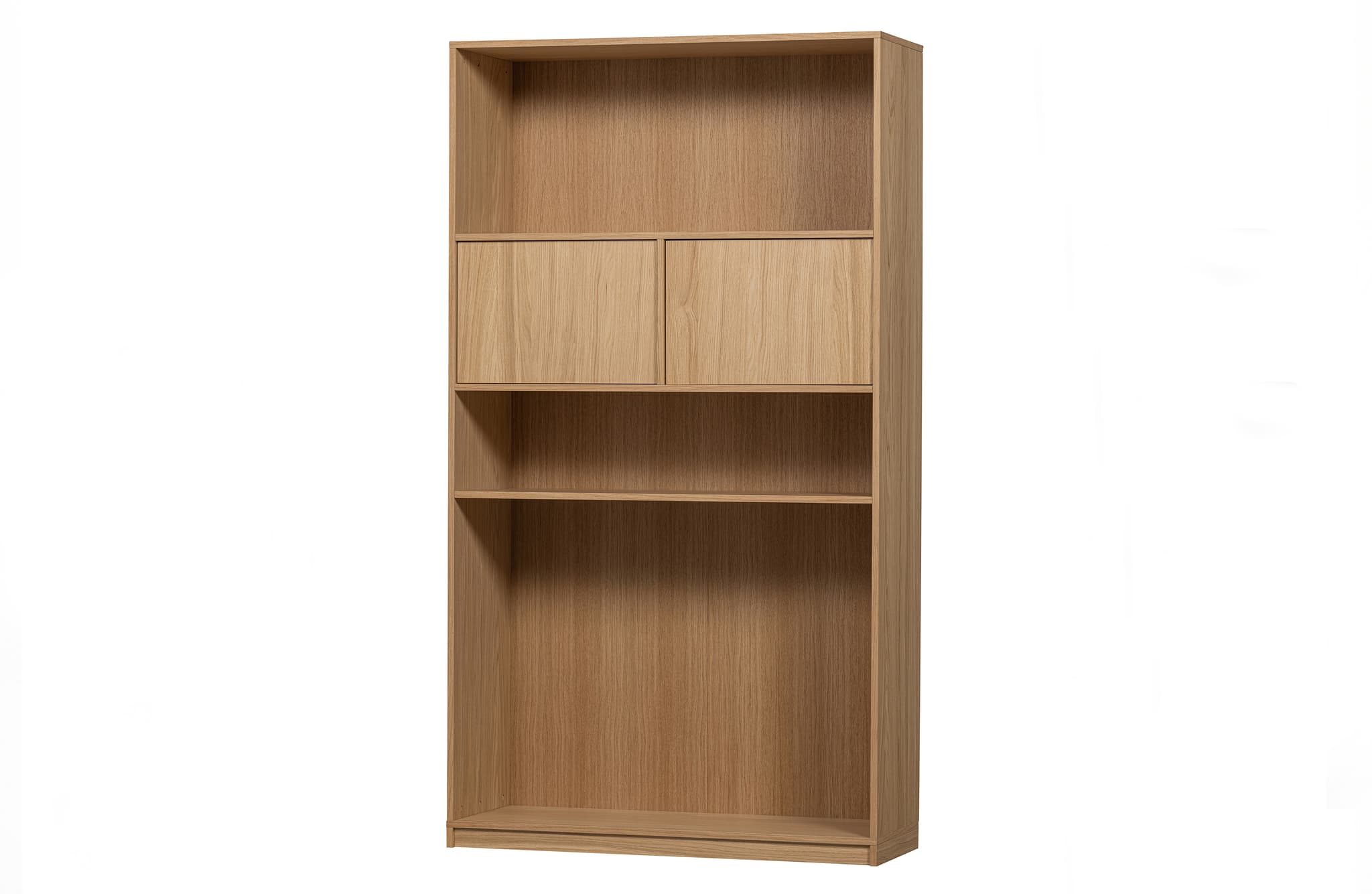 VTWONEN Modulärt överskåp, m. 2 tryck för att öppna dörrar och hyllor - naturlig matt ekfaner (110x40)