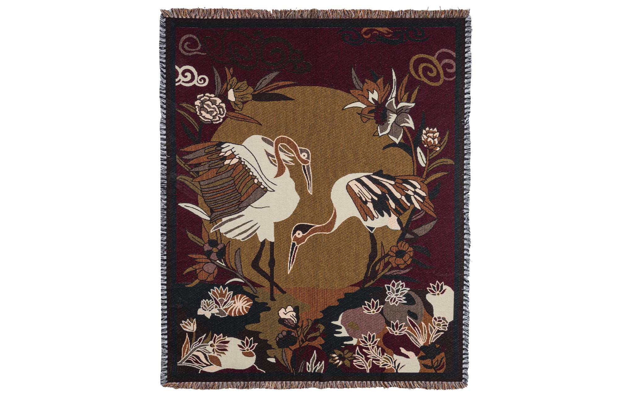 WOOOD Circuit Jacquard pläd med fåglar, rektangulär - flerfärgad bomull (130x170)