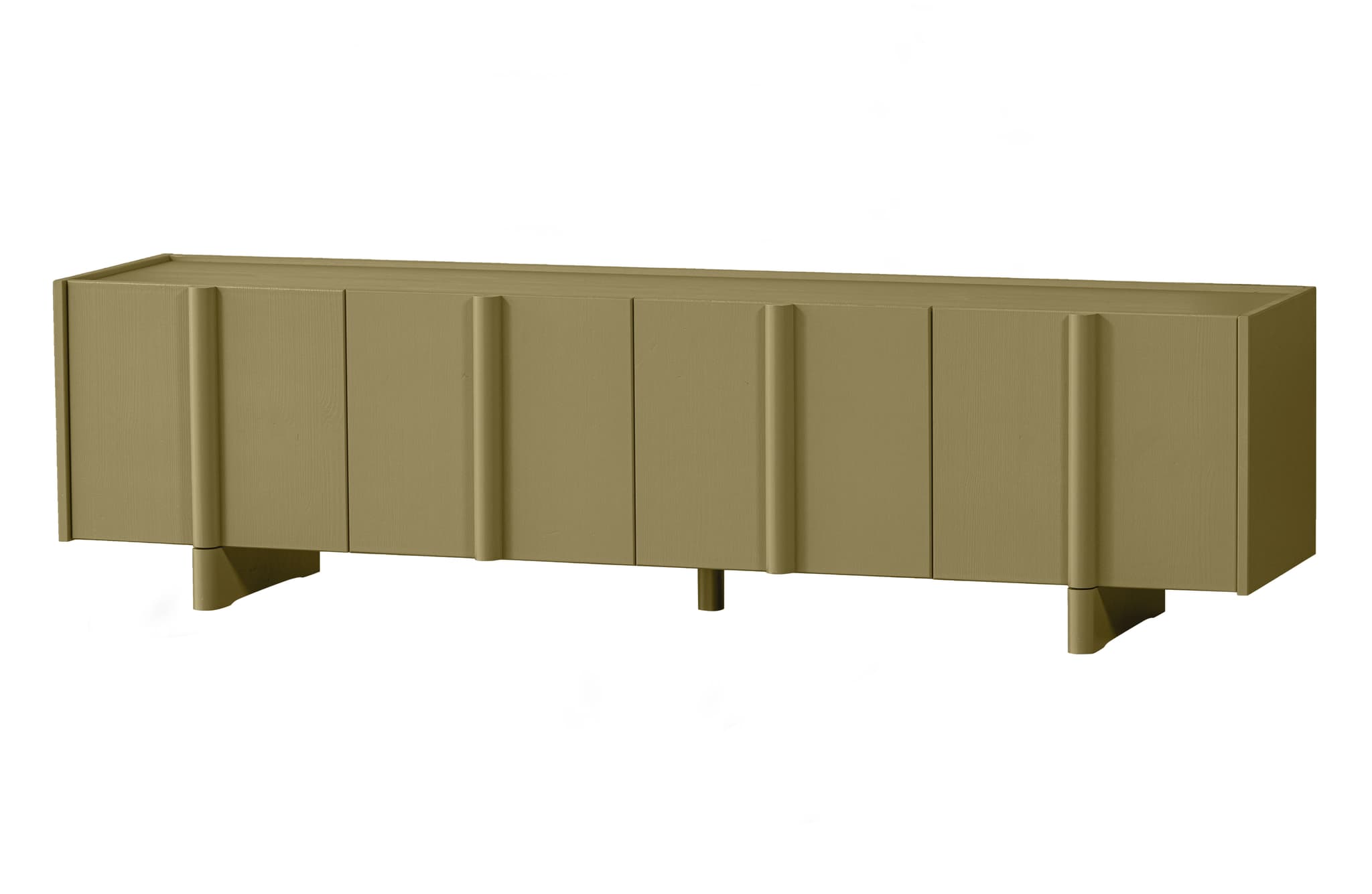 TRÄ EXKLUSIVT Basu TV-bord, w. 3 dörrar och 2 hyllplan - mossfuru (200x46)