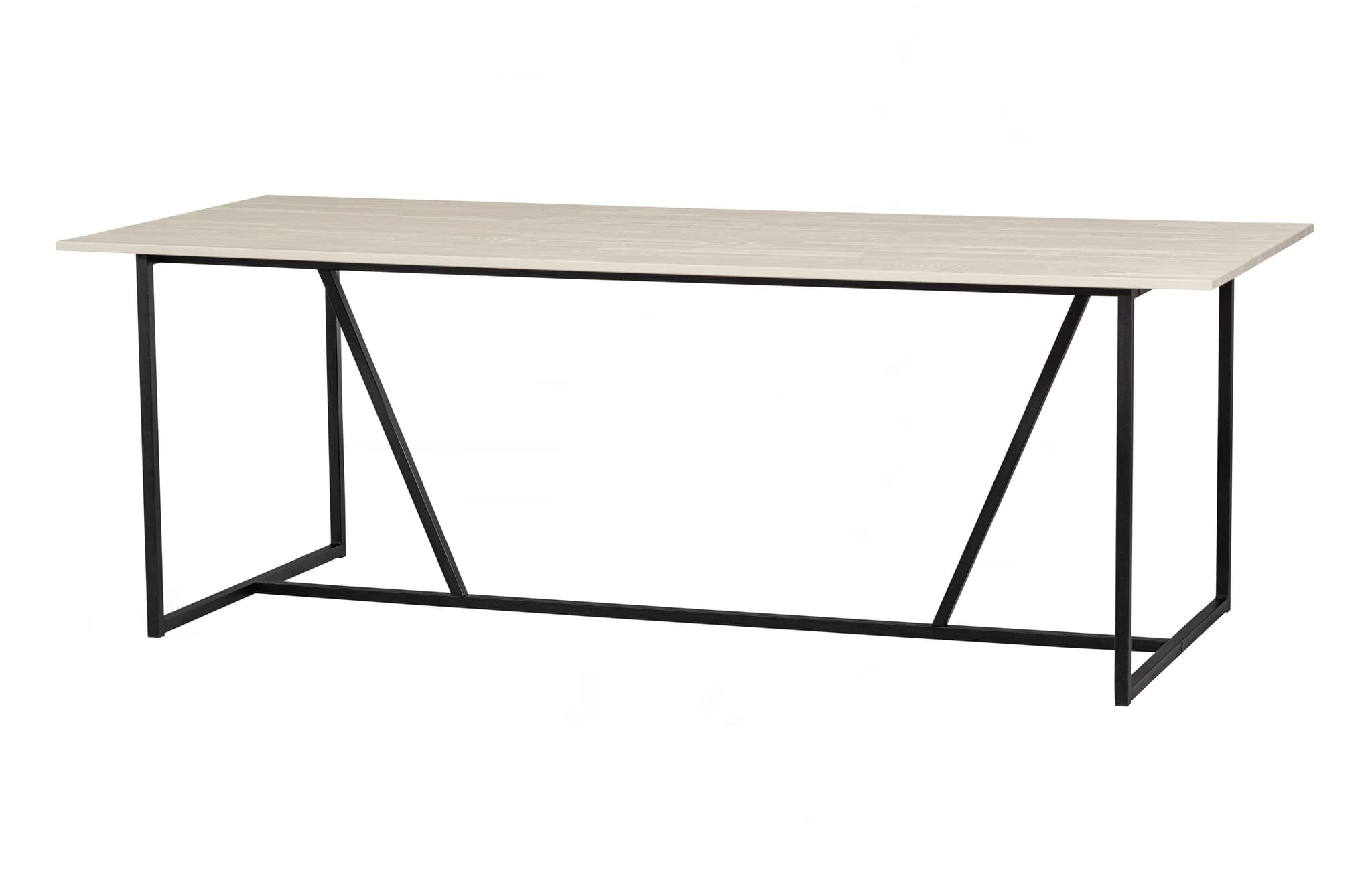 WOOOD EXCLUSIVE Silas matbord, rektangulärt - damm (grå/sand) borstad ask och metall (220x90)