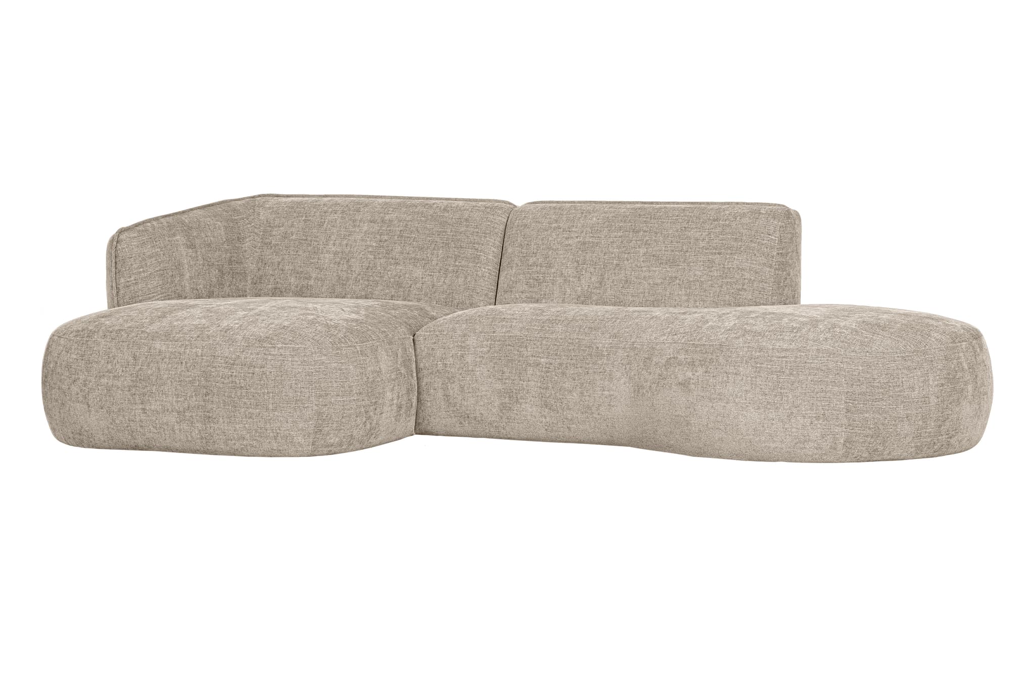 WOOOD EXKLUSIV Polly soffa, m. schäslong vänster - äkta polyester